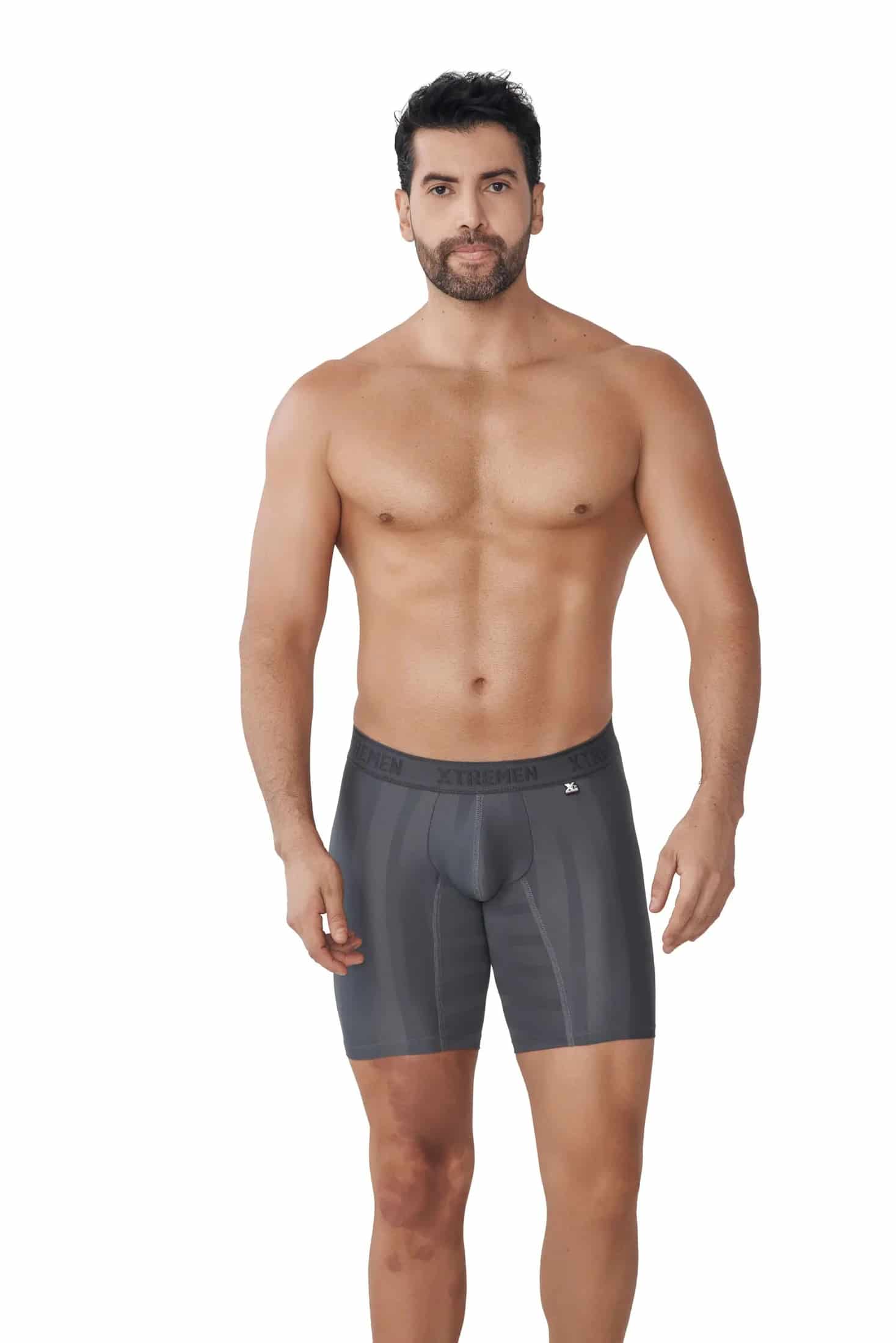 BOXER MICROFIBRA DESAGUJADO MALLA GRIS OSCURO - miniatura 2