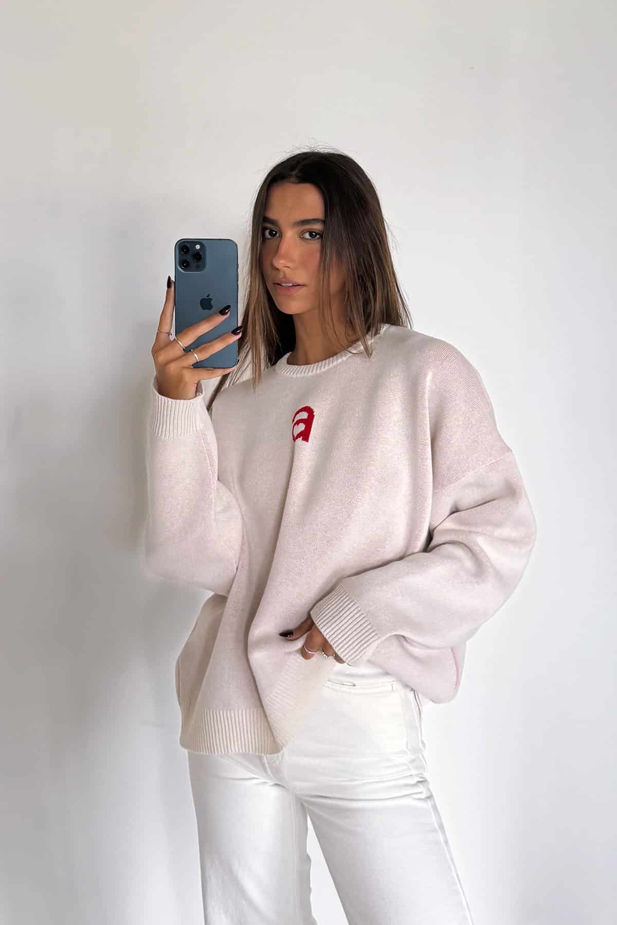 MONOGRAM SWEATER IVORY - miniatura 3