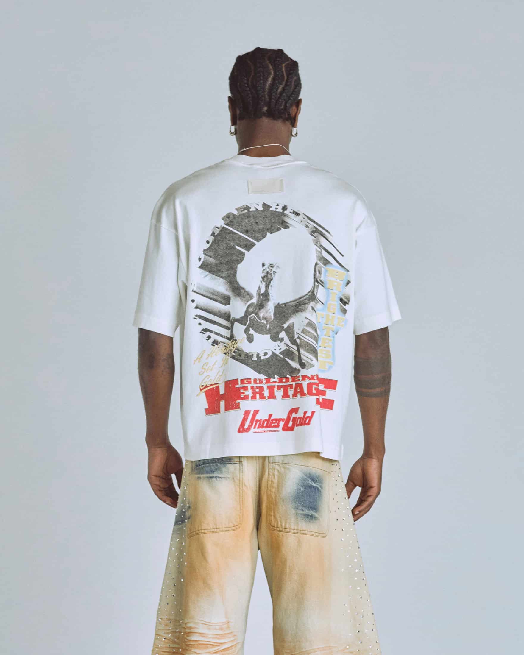 Golden Heritage Pegasus Boxy Fit Tshirt White - miniatura 7