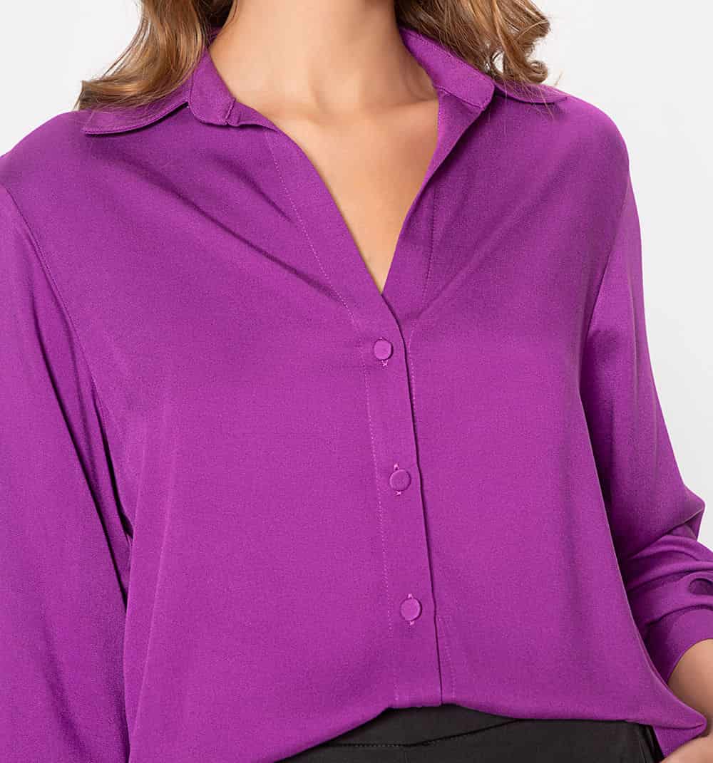Blusa camisera manga larga con puño anch - miniatura 31