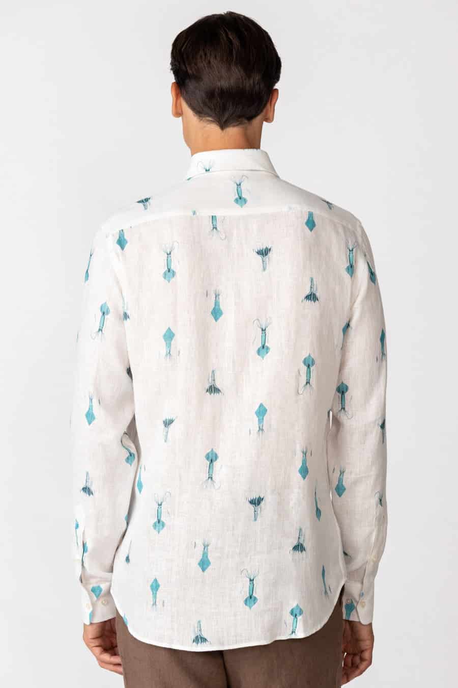 Men's linen shirt white verne - miniatura 4