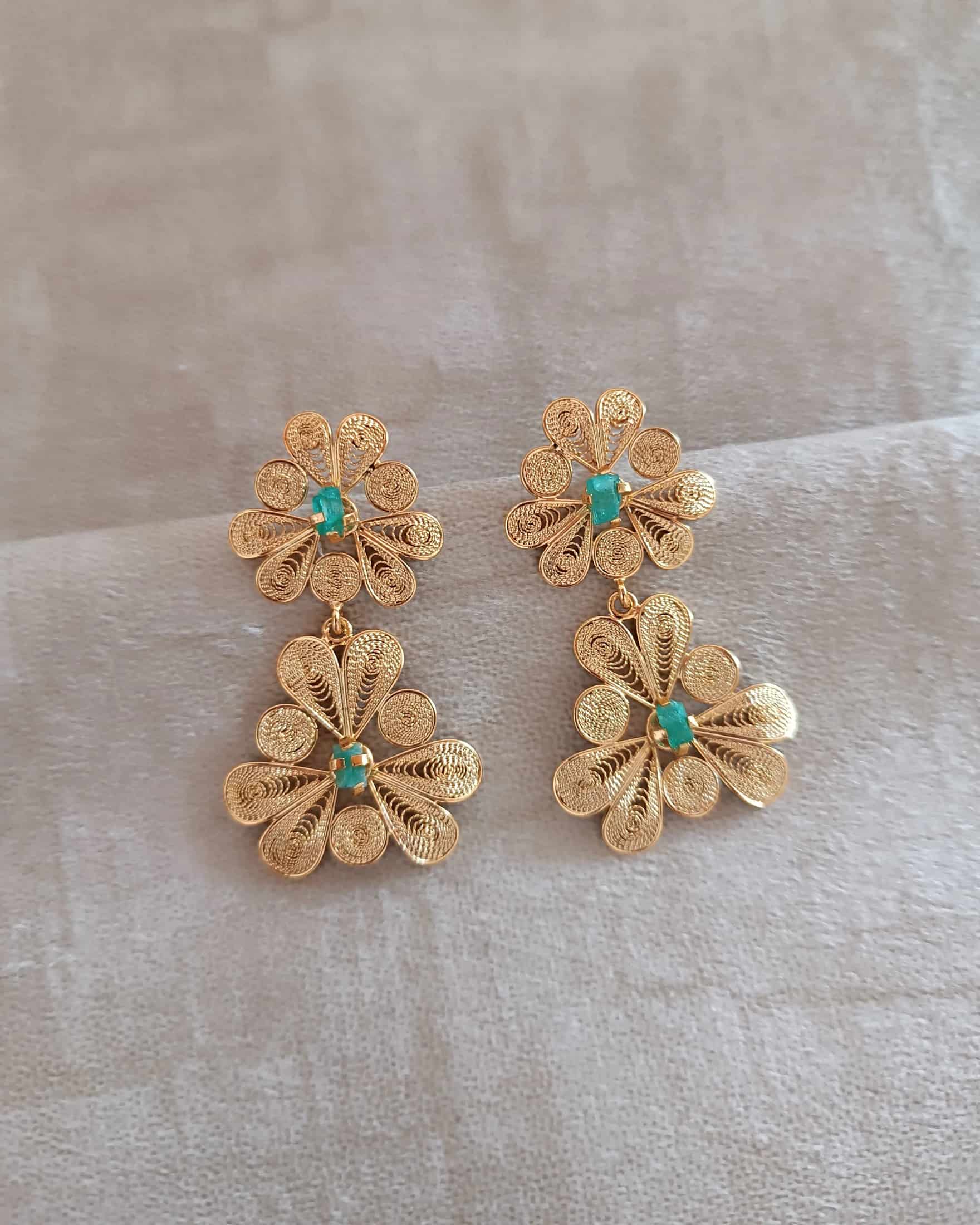 Aretes doble flor, Katya - miniatura 4