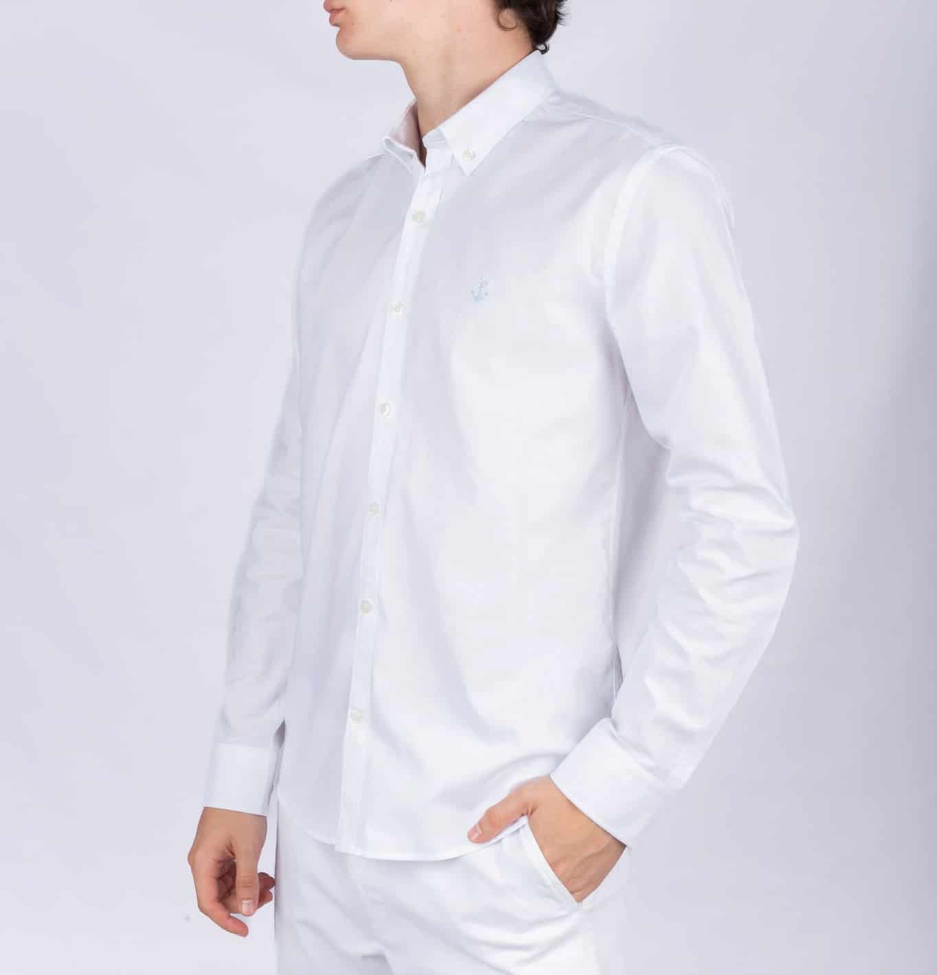 Camisa Oxford Blanca A Azul R - miniatura 4