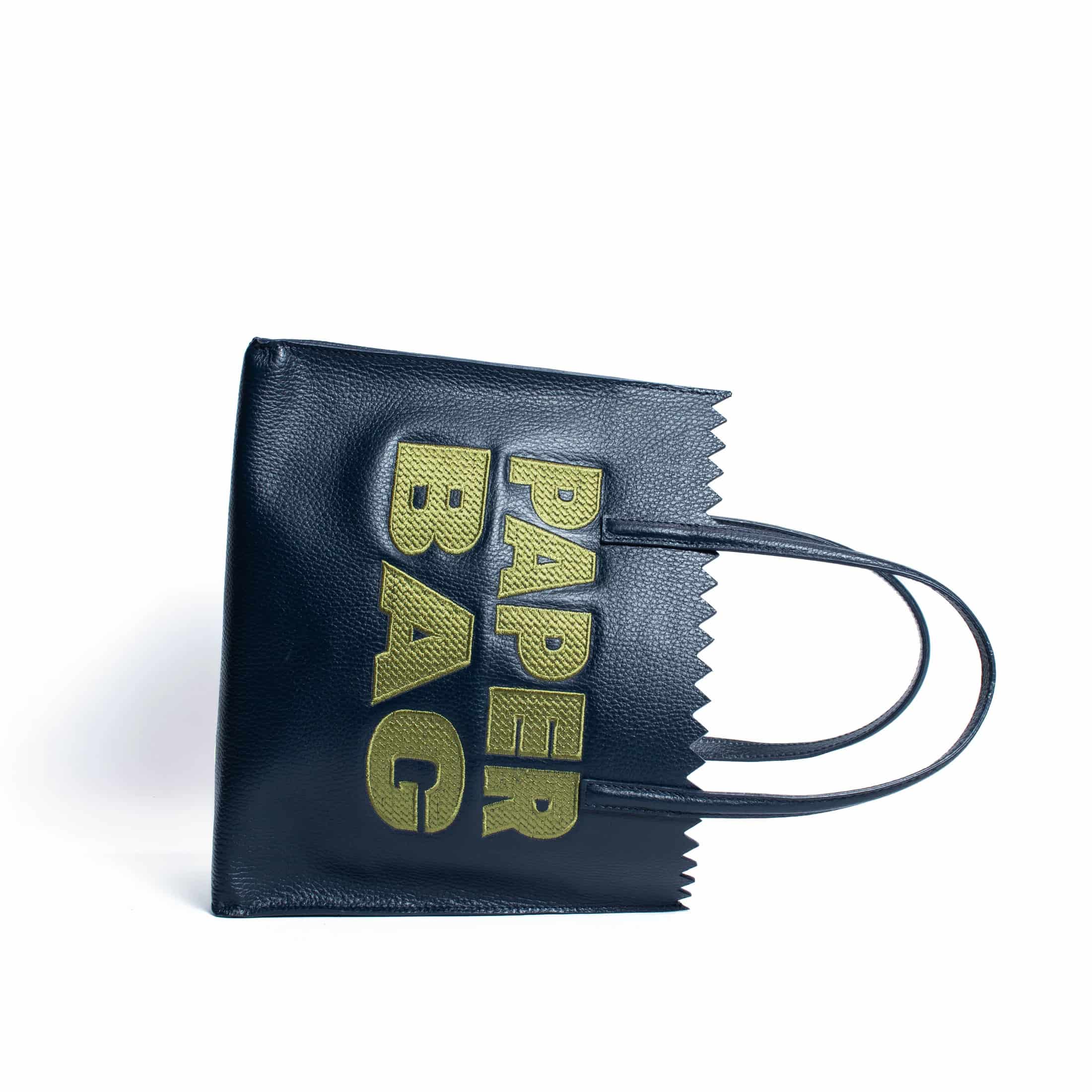 PAPER BAG SHORT - navy blue x pistacho - miniatura 4