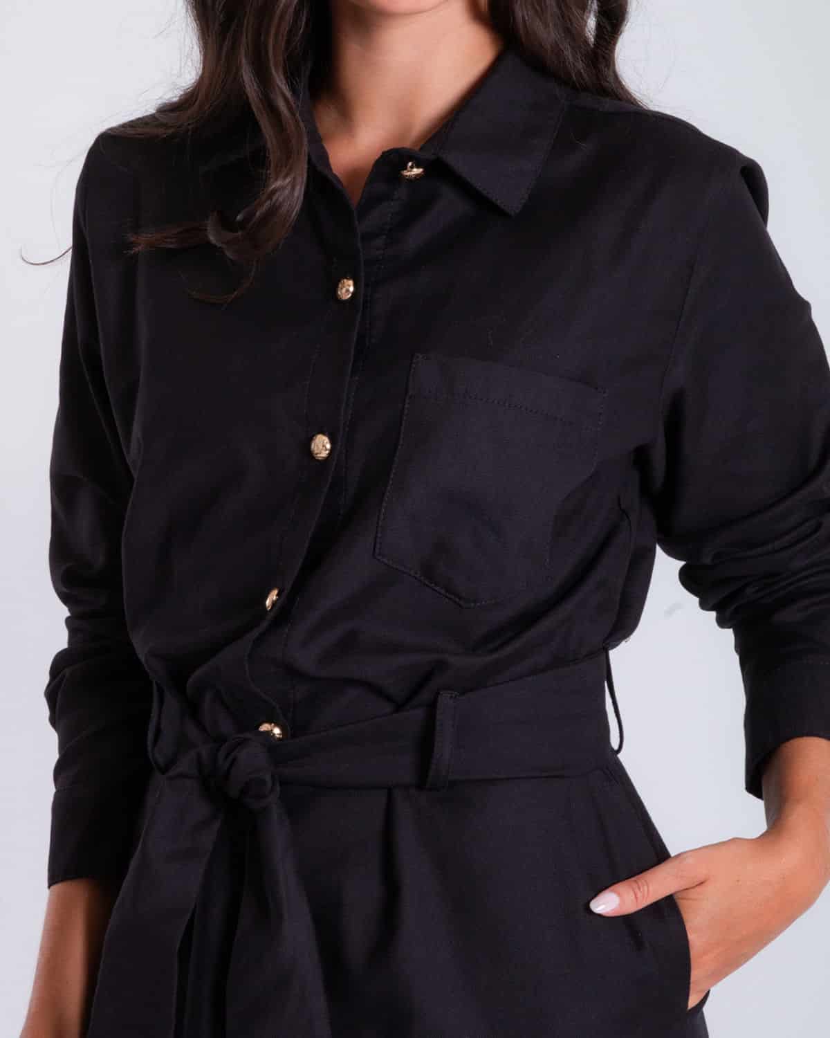 Enterizo regular negro para mujer - miniatura 4