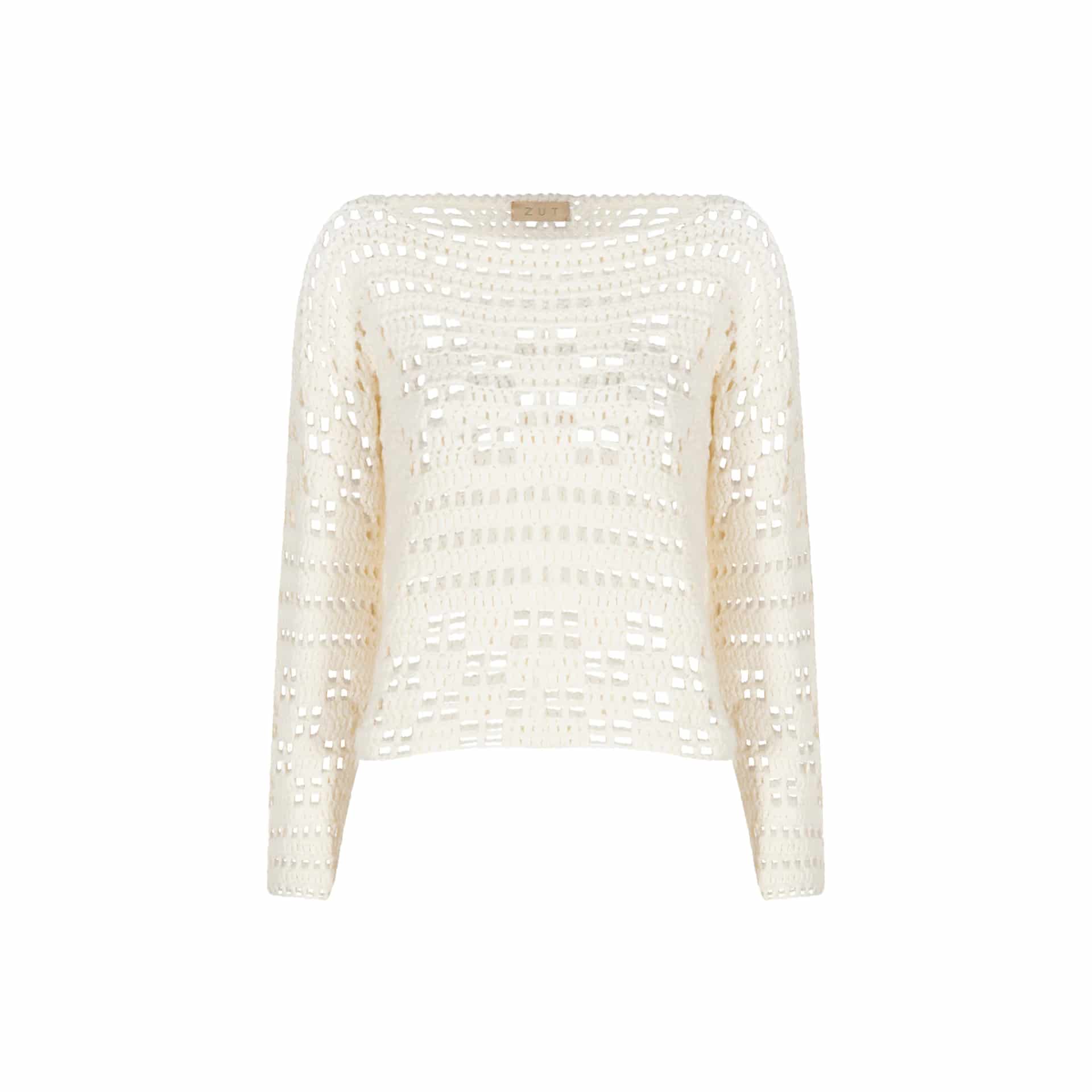 MARGARA CROCHET MESH SWEATER - miniatura 1