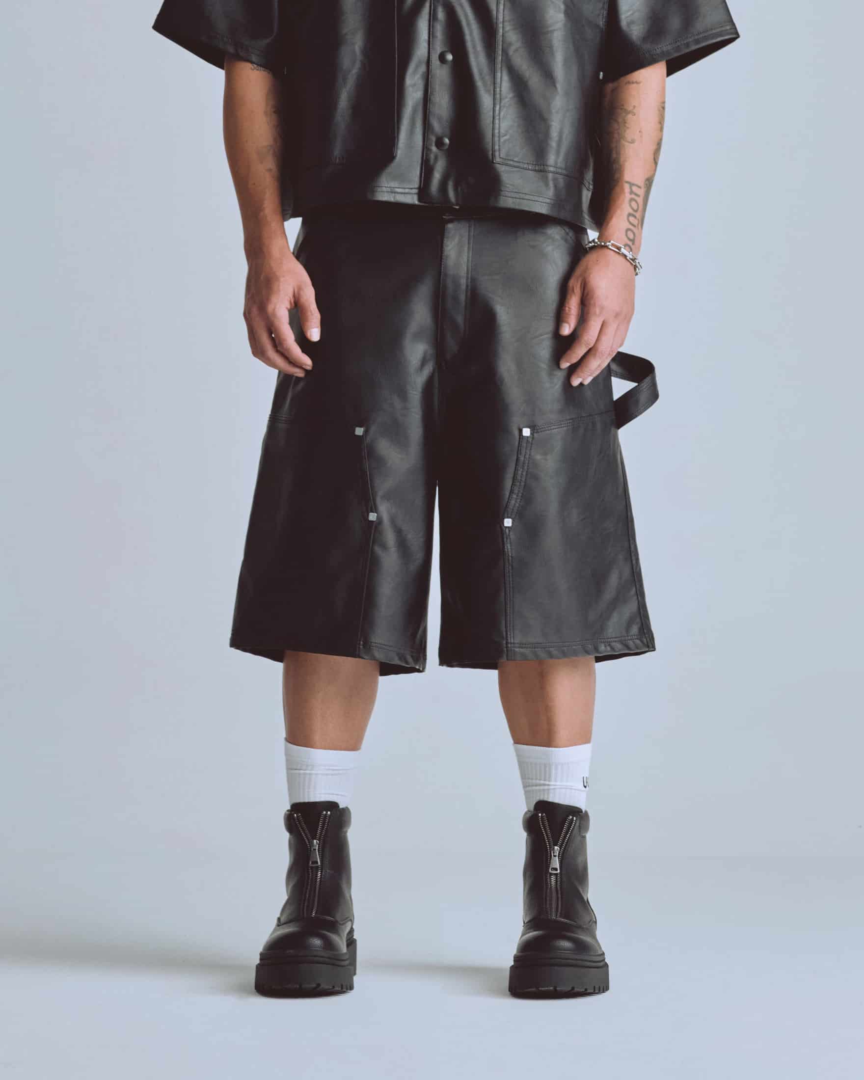 Capsule Basic Pleather Shorts Black - miniatura 2