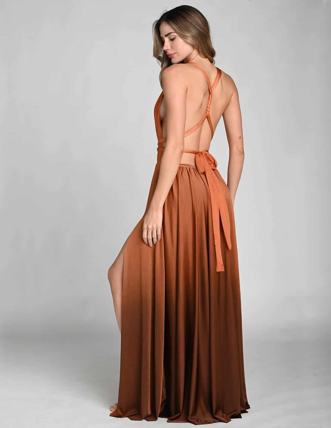 Vestido Pluton Ochre + Brown - miniatura 2