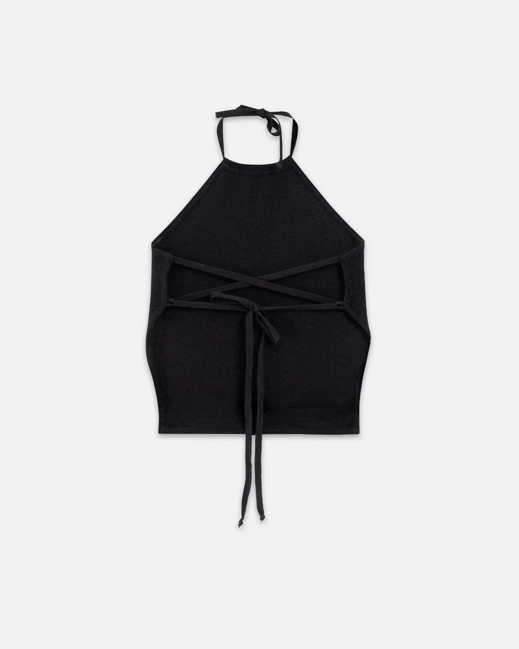 W Basics Knit Strap Top Black - miniatura 3