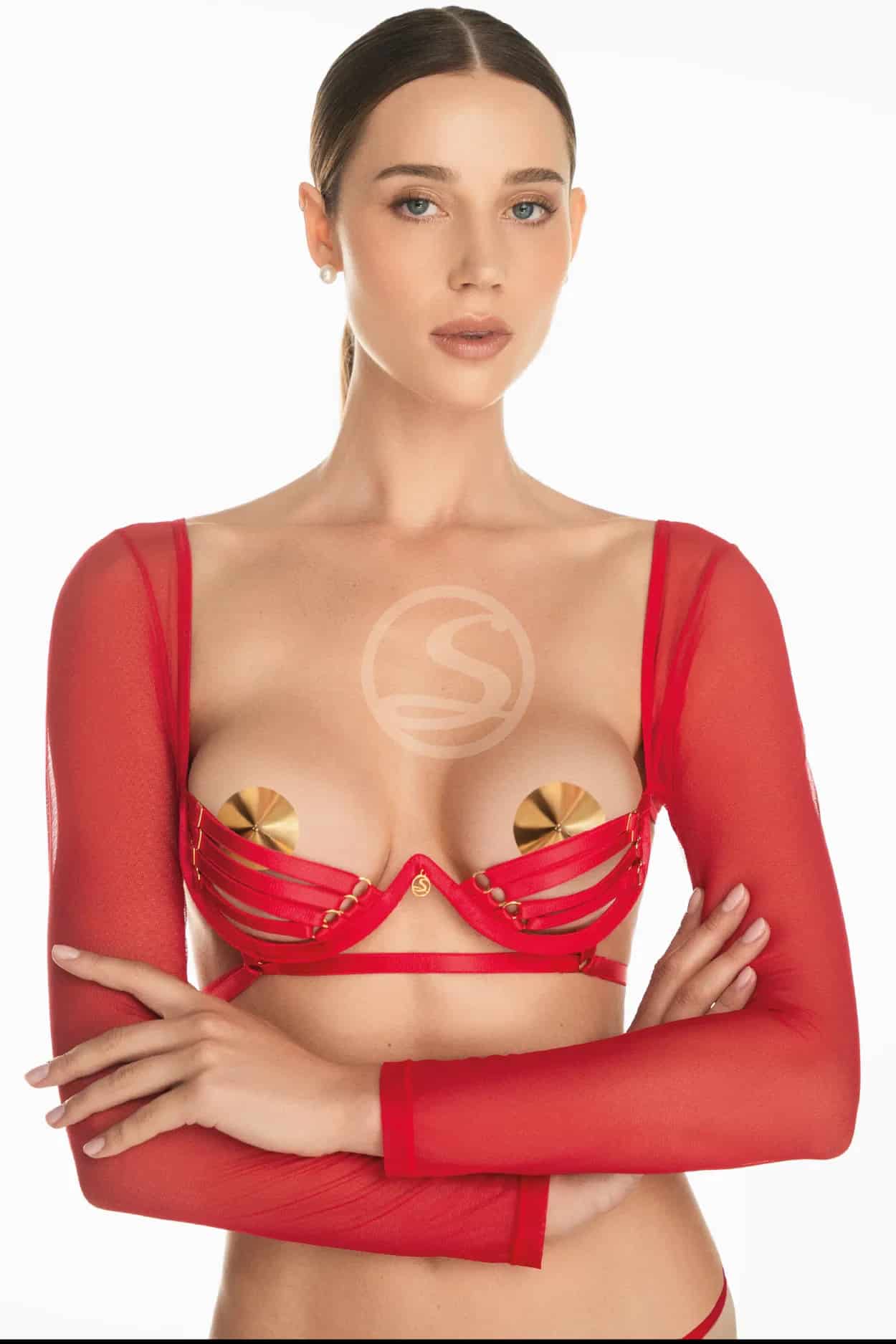 Set de Lenceria Harley Rojo Santisimas Ref. S-416 - miniatura 3