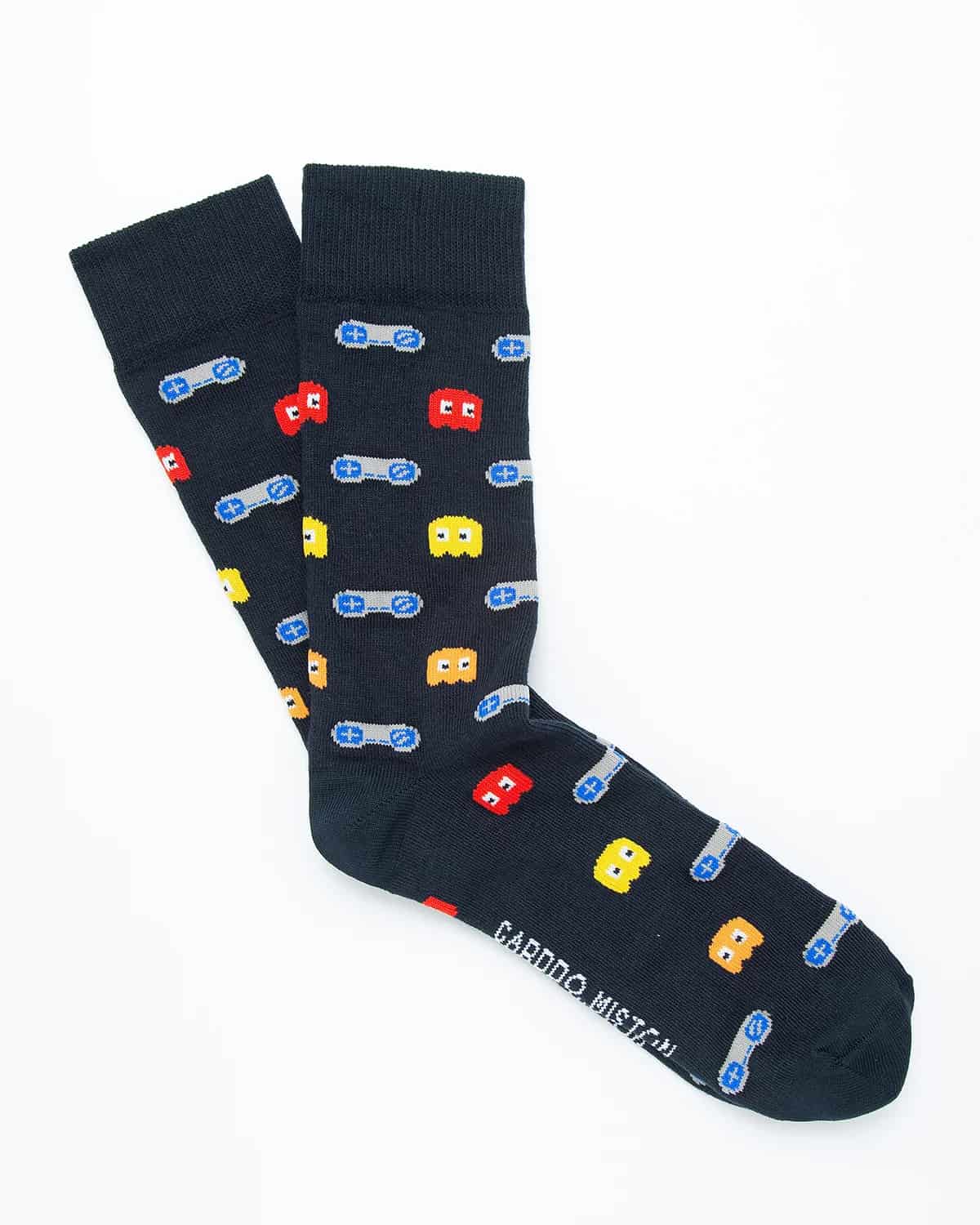 Medias Algodón Estampado Pacman - Fondo Azul - miniatura 3