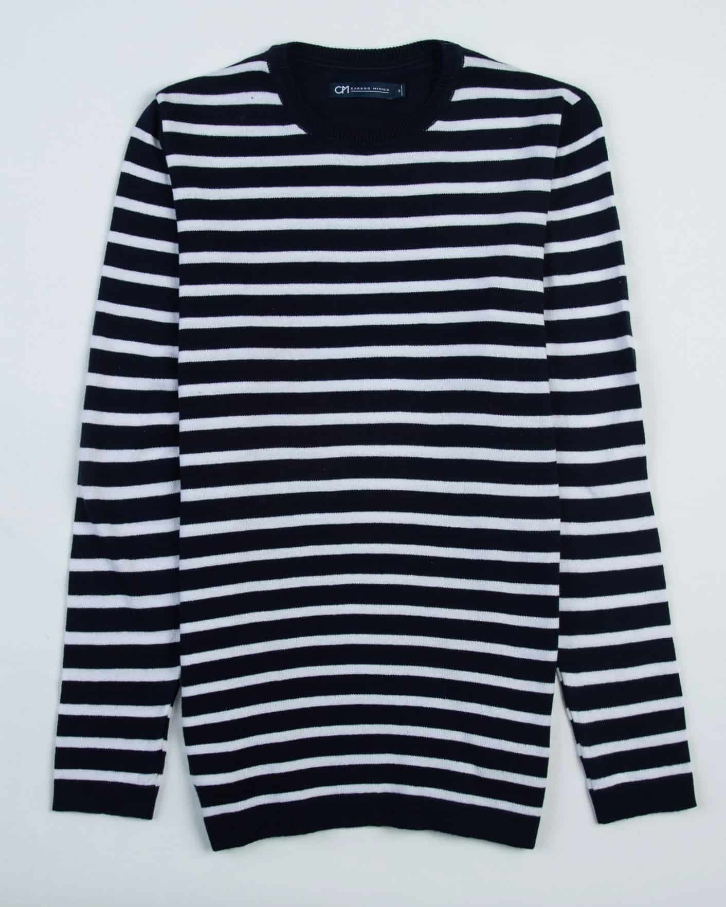 Saco Cuello Redondo Algodón Raya Blanca - miniatura 5