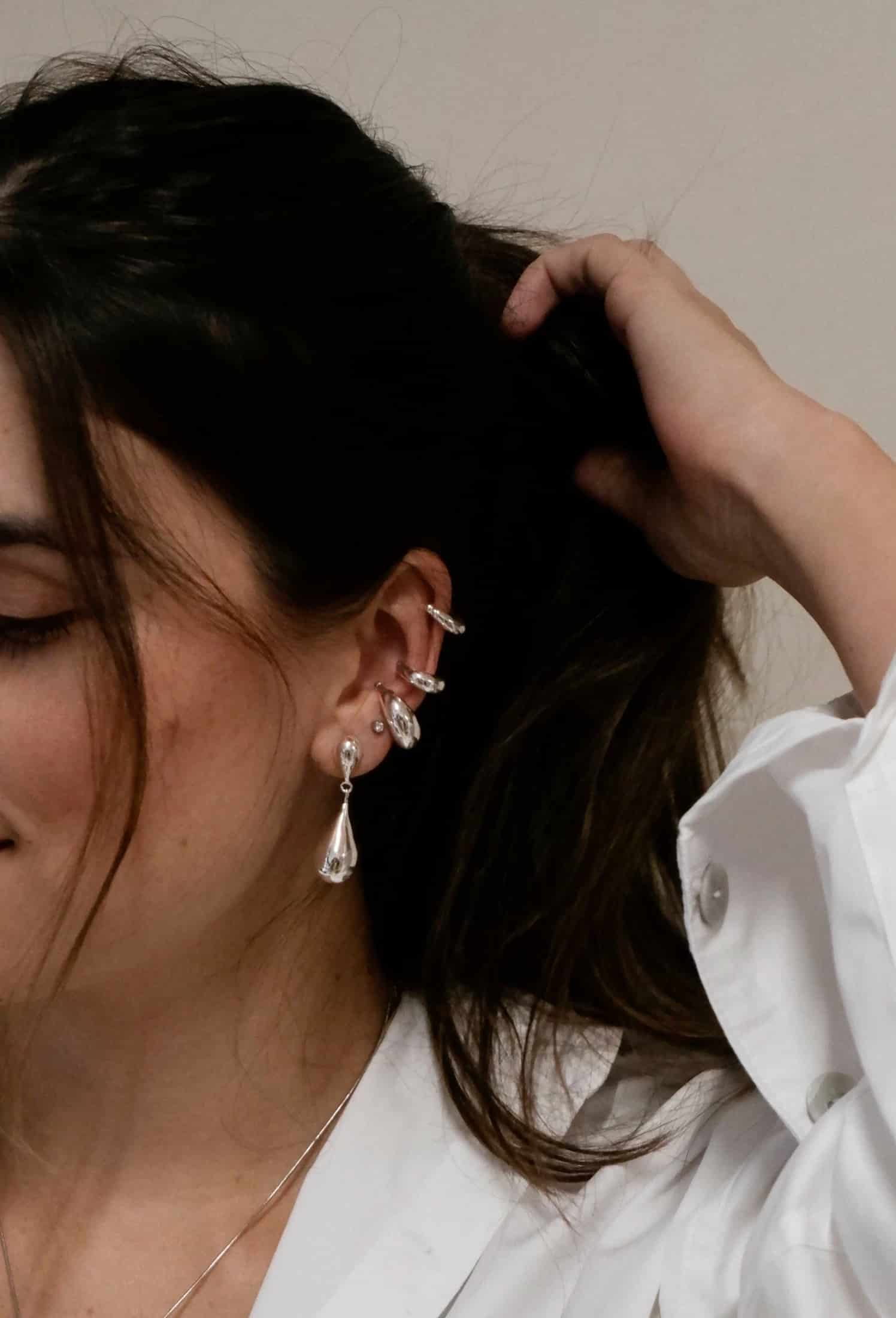 Aretes Rain Drops | Plateado - miniatura 2