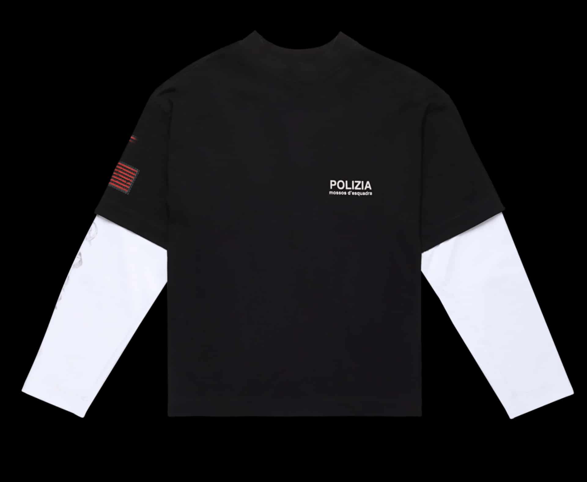POLIZIA BLACK/WHITE DOUBLE SLEEVE - miniatura 1