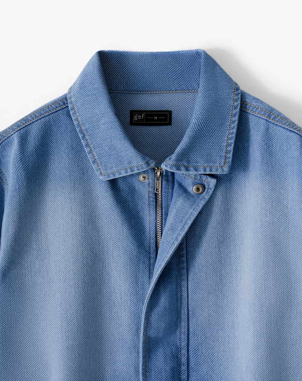 Chaqueta regular sin capucha índigo medio hombre - miniatura 2