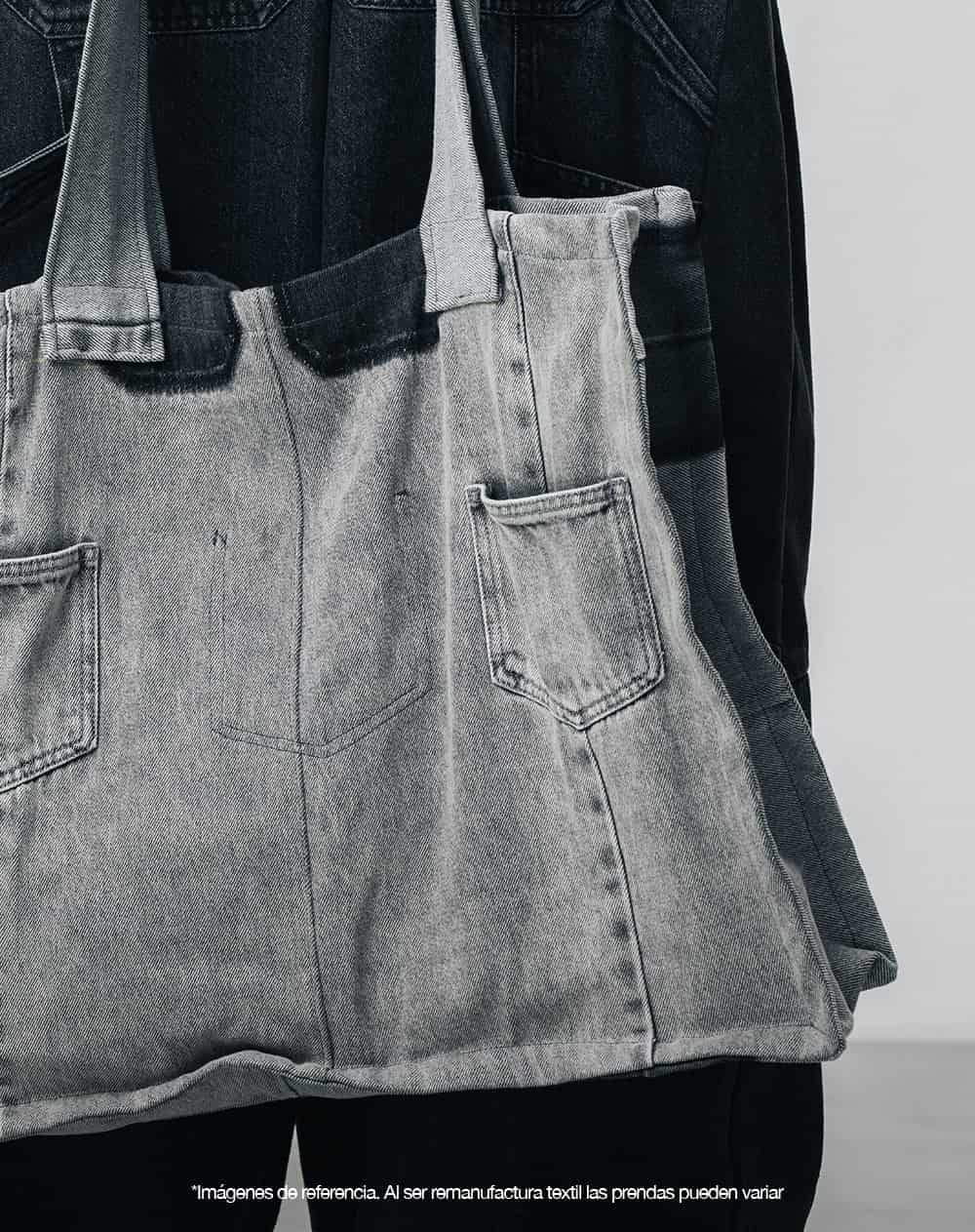 Tote bag denim maxi remanufacturado Gef x Alejandro Crocker mujer - miniatura 6