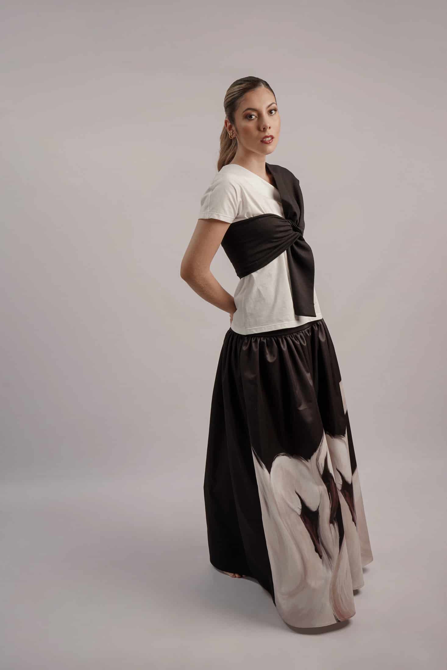 T-SHIRT BOW BLACK AND WHITE - miniatura 4