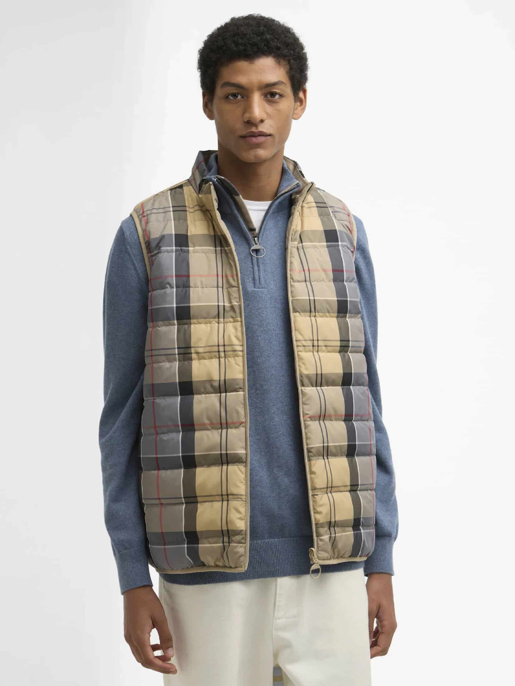 Reversible Tartan Puffer Gilet - miniatura 1