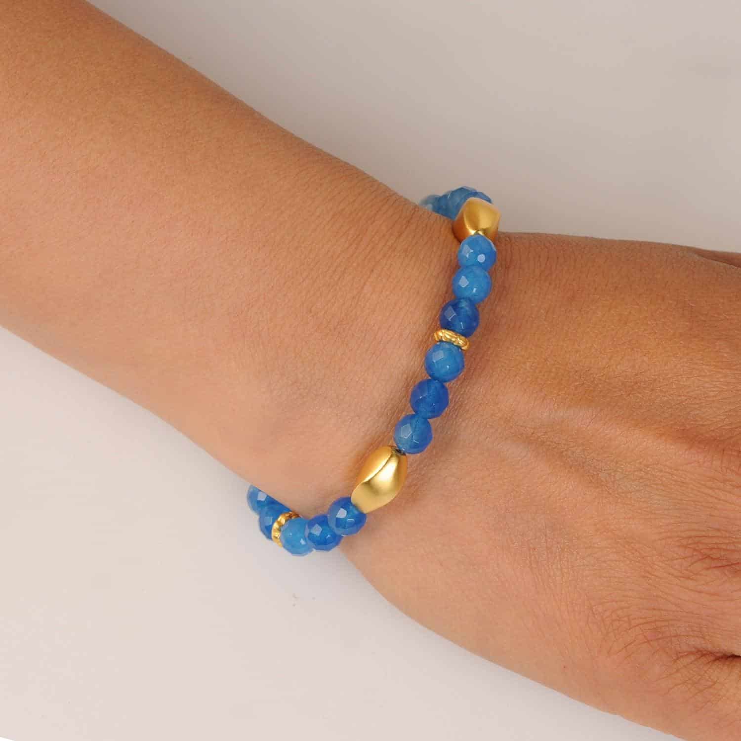 Pulsera Piedra Semipreciosa Ágata Azul 6mm - miniatura 2