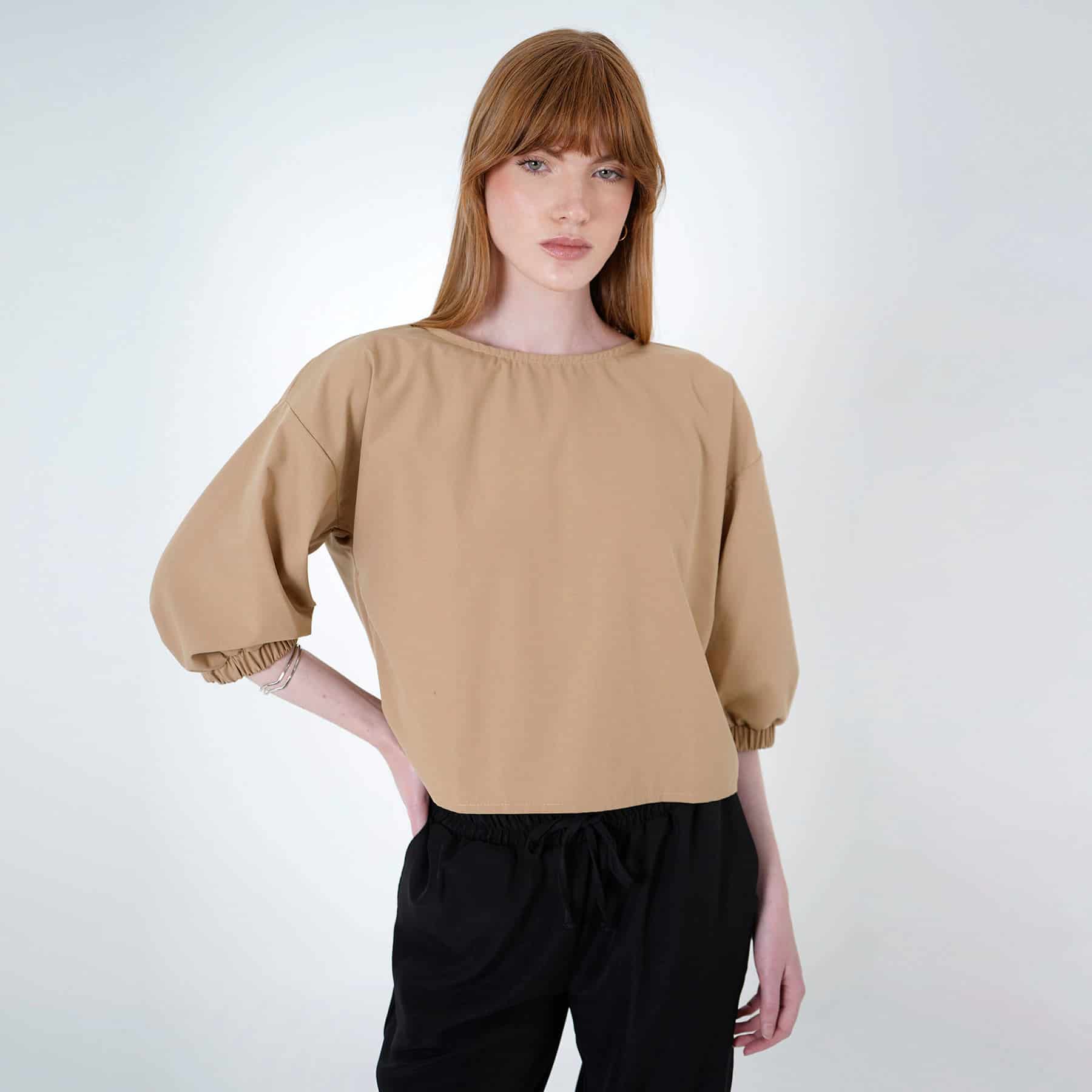 Blusa Cuello Redondo Manga 3/Cuartos - miniatura 5