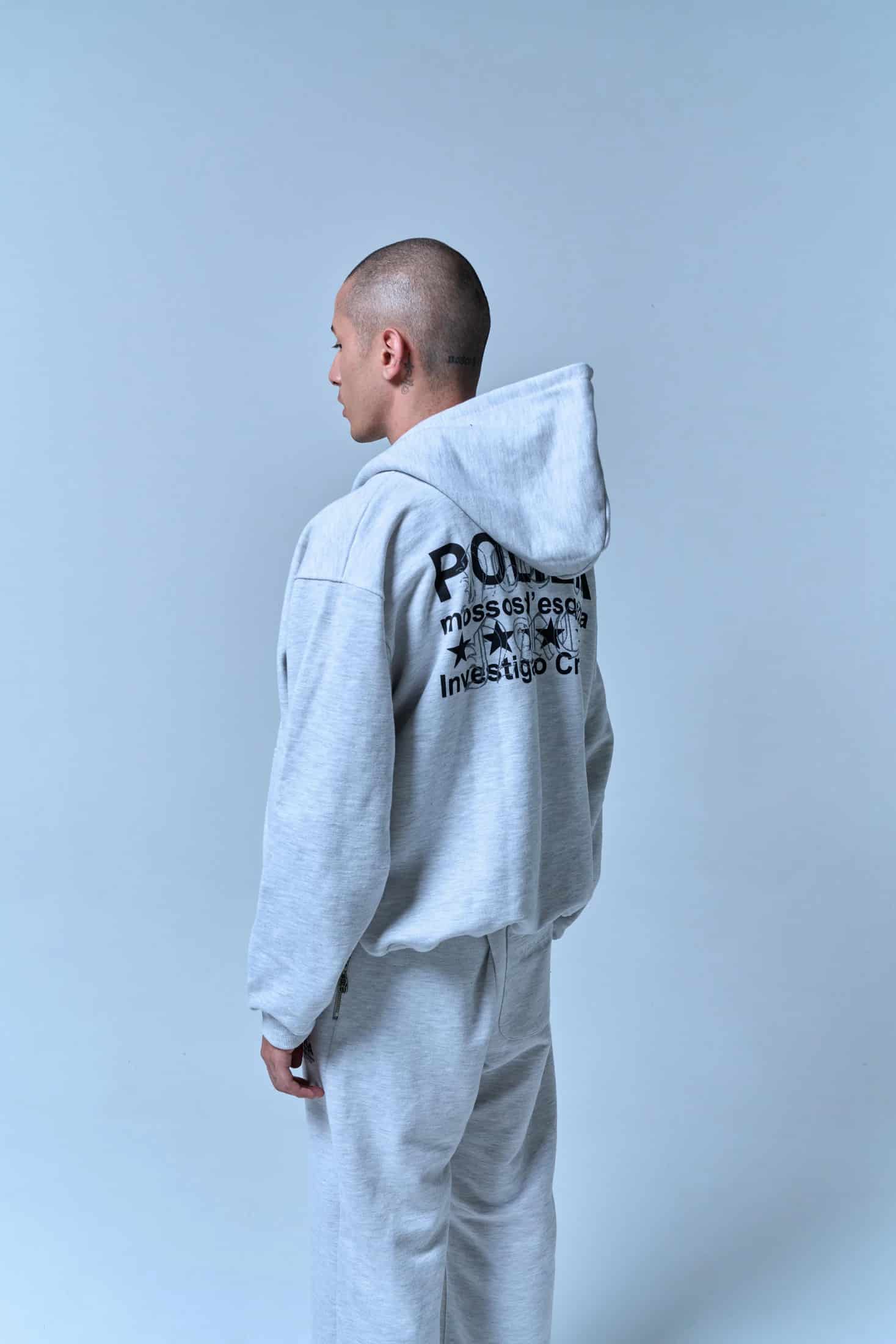 POLIZIA GRAY FLARED SWEATPANTS - miniatura 3