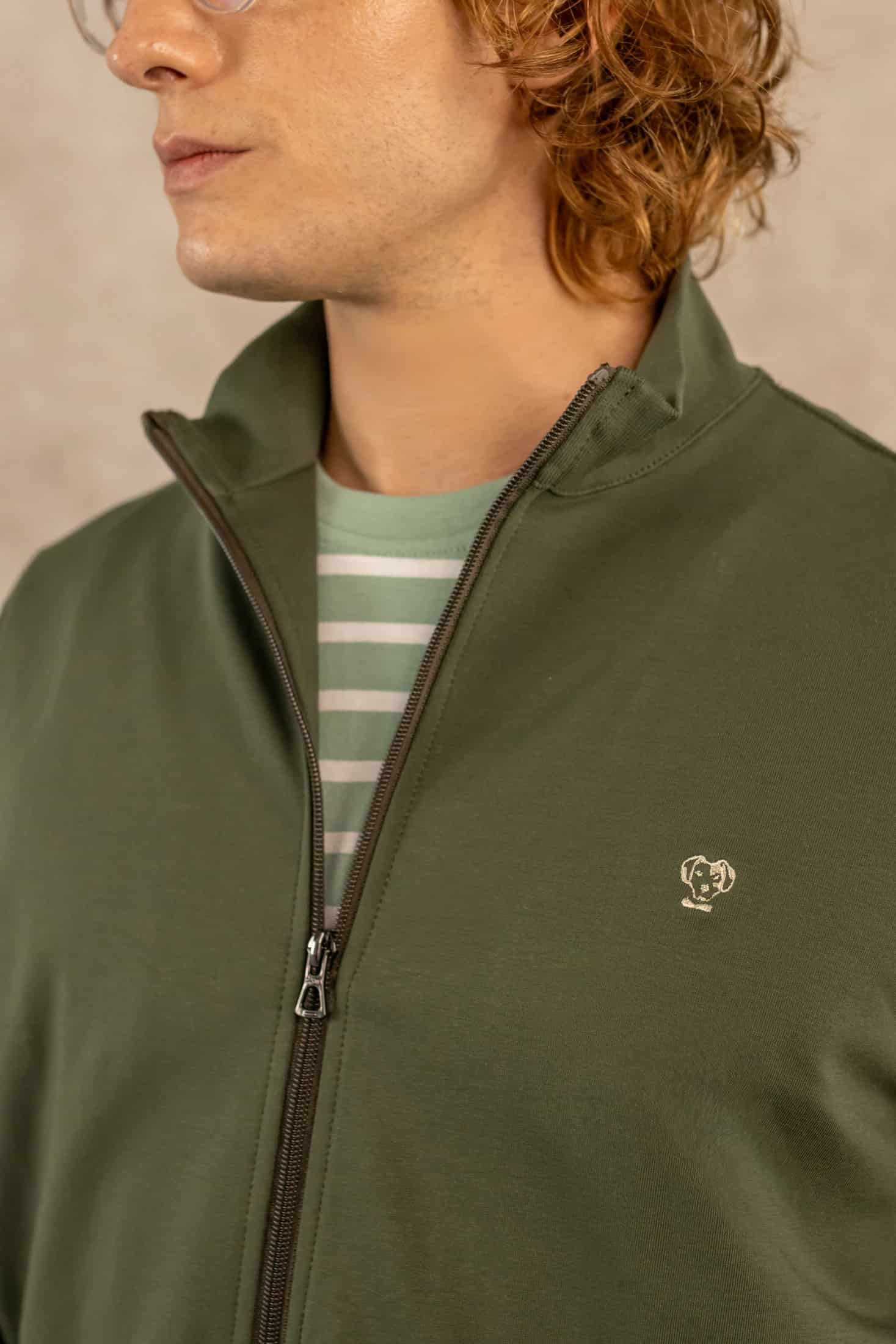 Full-Zip Antimanchas Verde Militar - miniatura 5