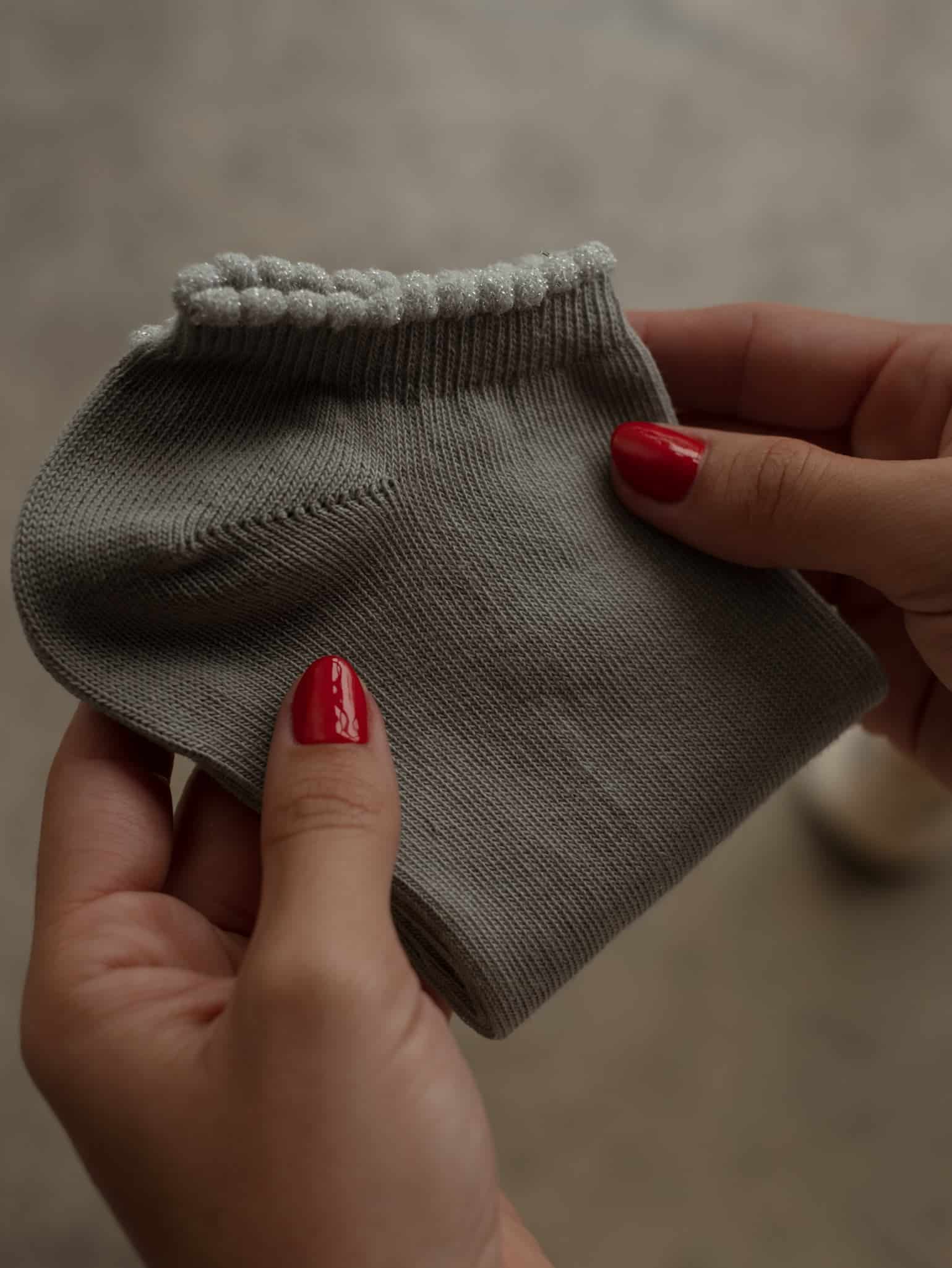 WAVE ANKLE SOCKS - SHINY GRAY - miniatura 1