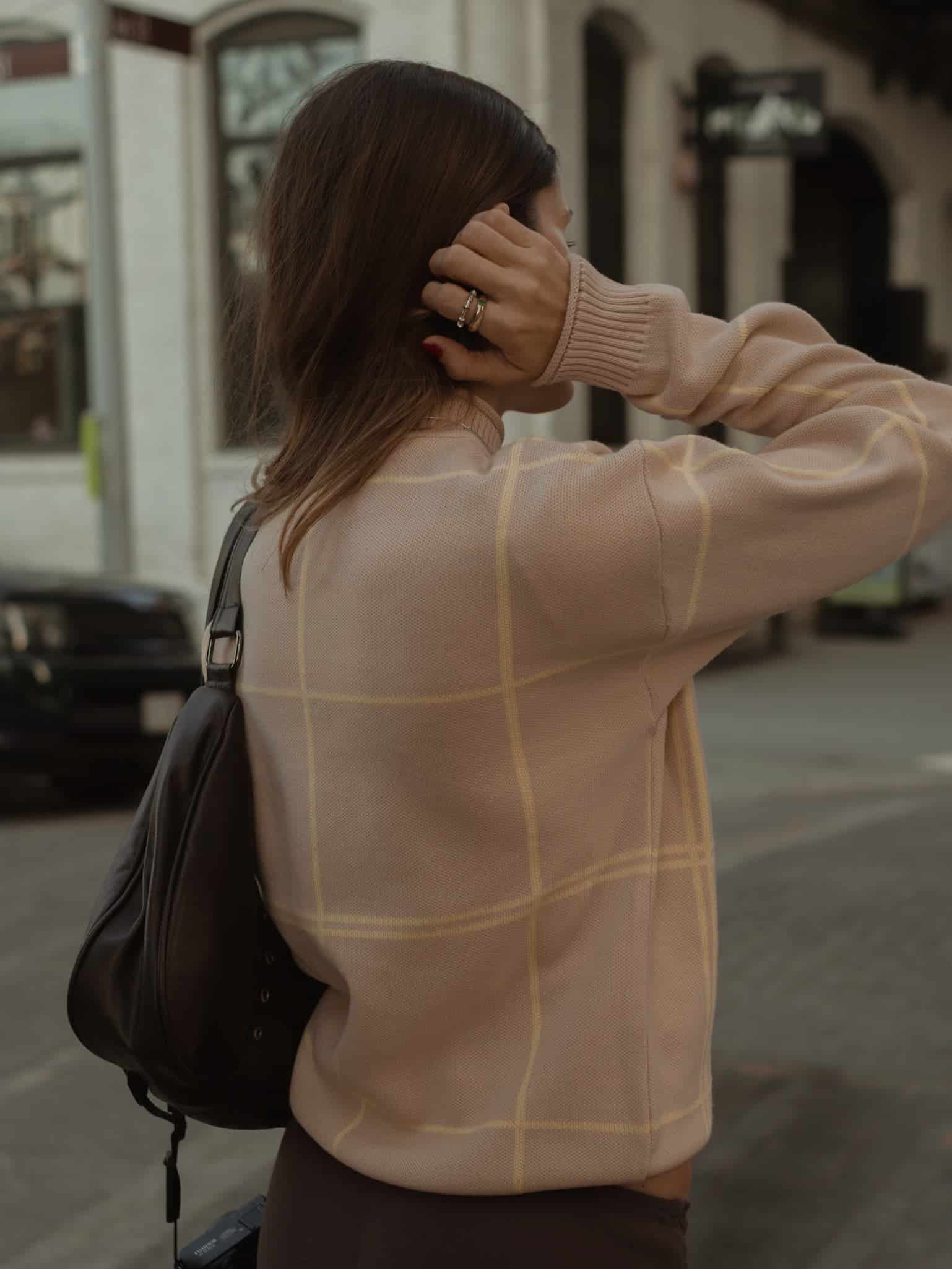 GRID SWEATER - NATURAL & CELESTIAL YELLOW - miniatura 8