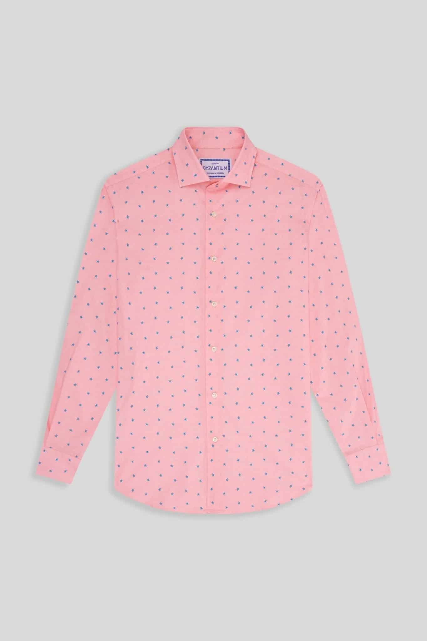 Men's cotton shirt pink estelle - miniatura 4