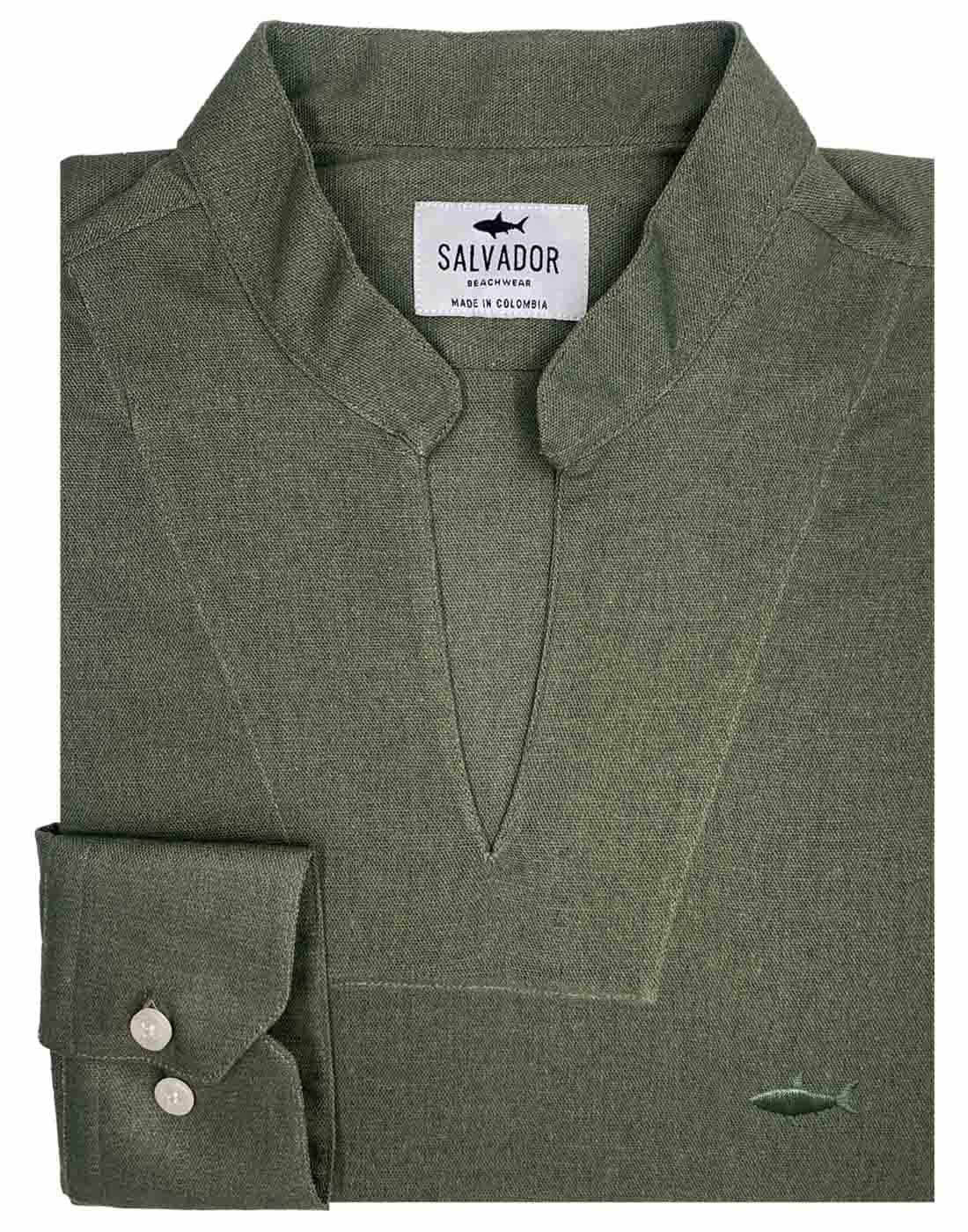 CAMISA DUNNOS FLEX VERDE OLIVA - miniatura 1