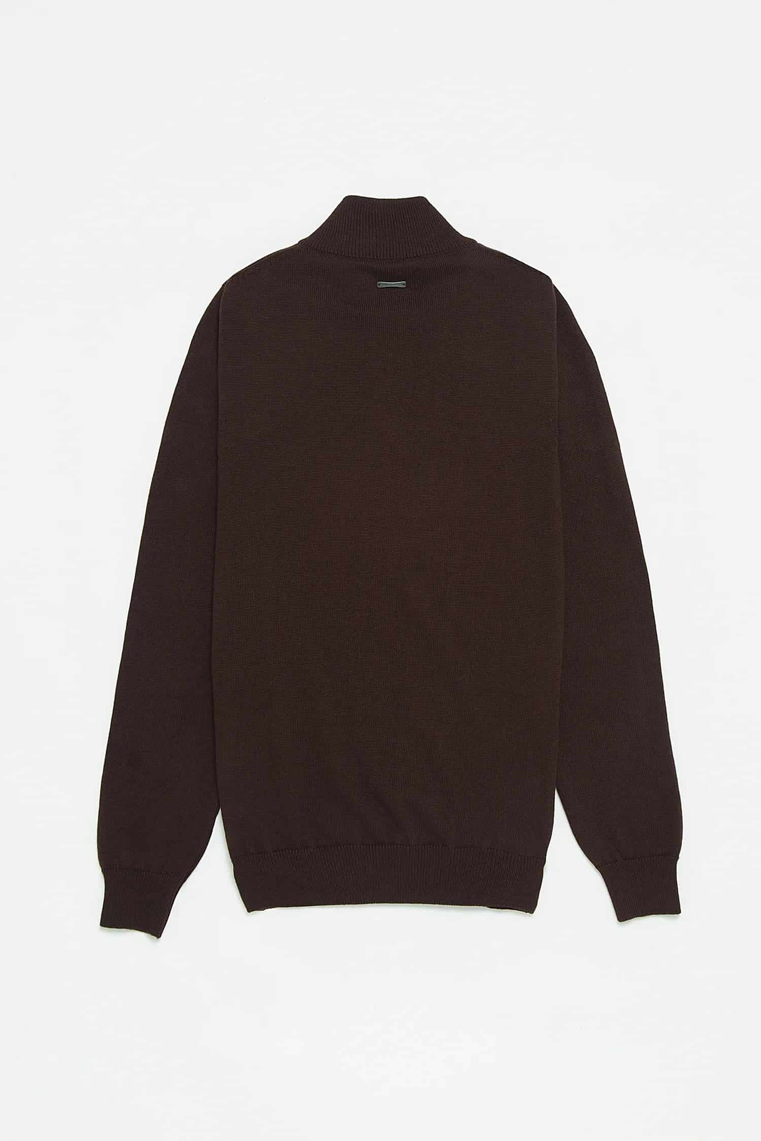 Saco Half Zip Algodón Chocolate - miniatura 4