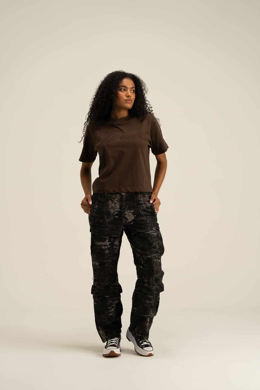 CRUX BROWN FEM CROP TOP - miniatura 1