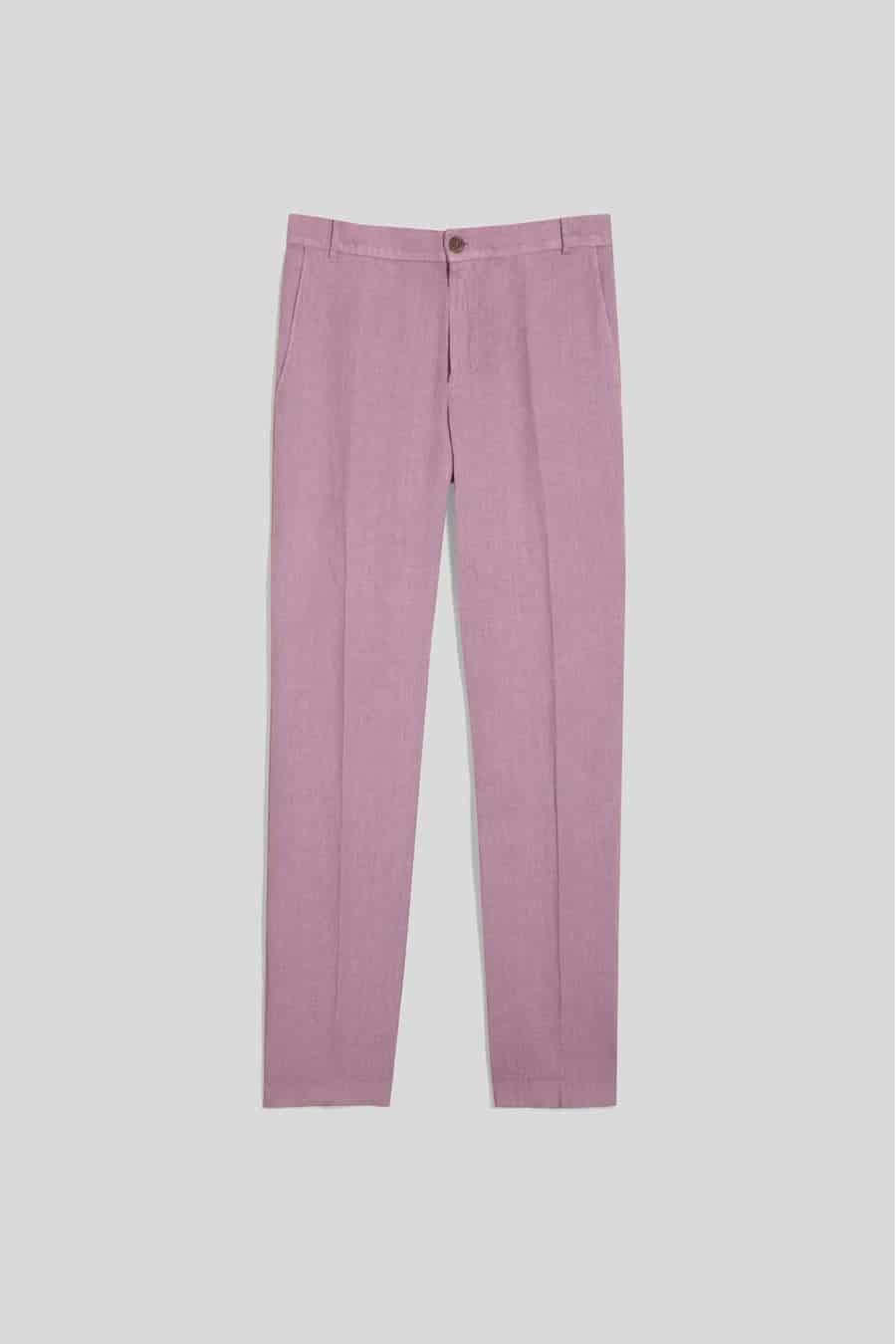 Men's linen pants lilac donato - miniatura 1