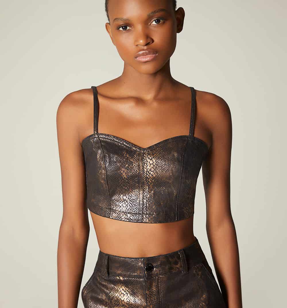 Blusa crop top de tiras en piton - miniatura 5