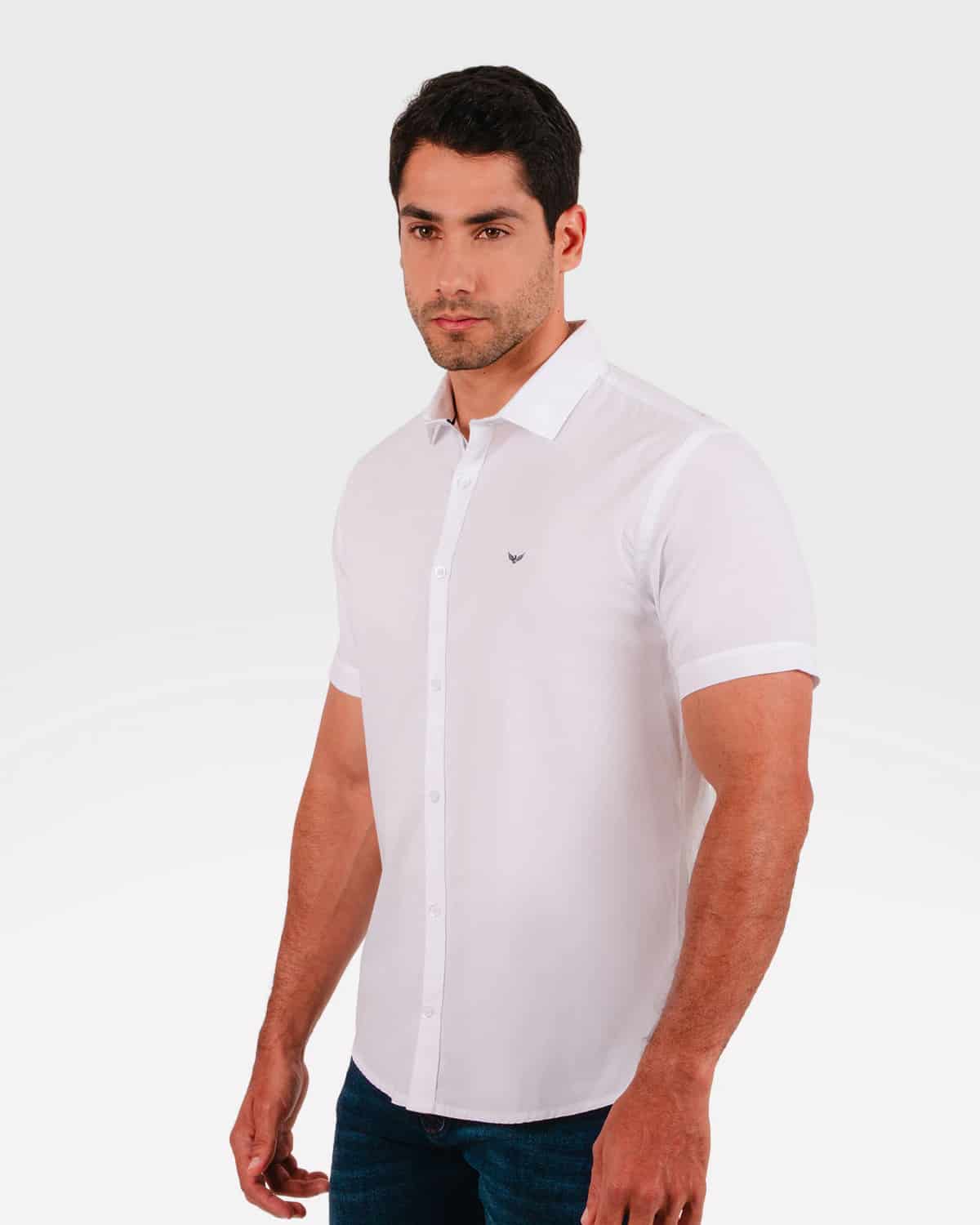 Camisa blanca manga corta para hombre - miniatura 39