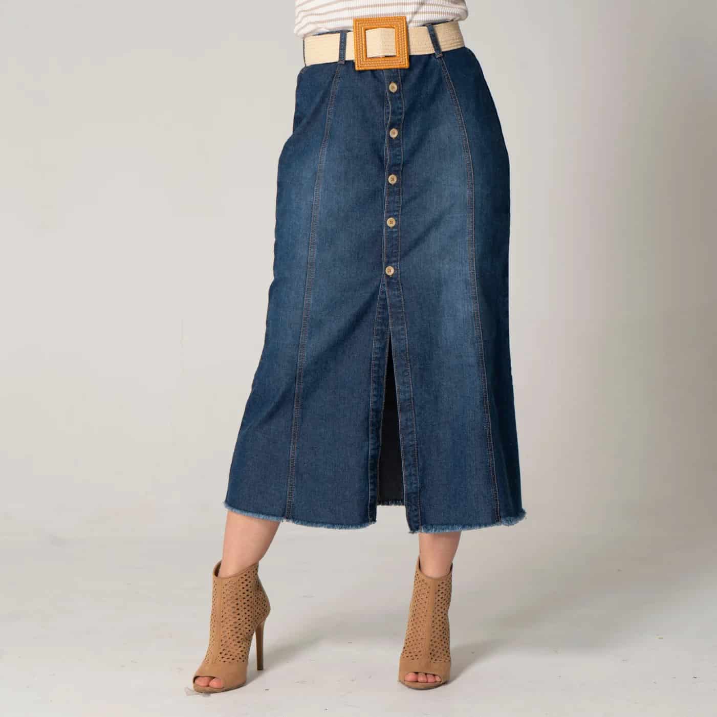 Falda Denim Larga Regular Charming - miniatura 2