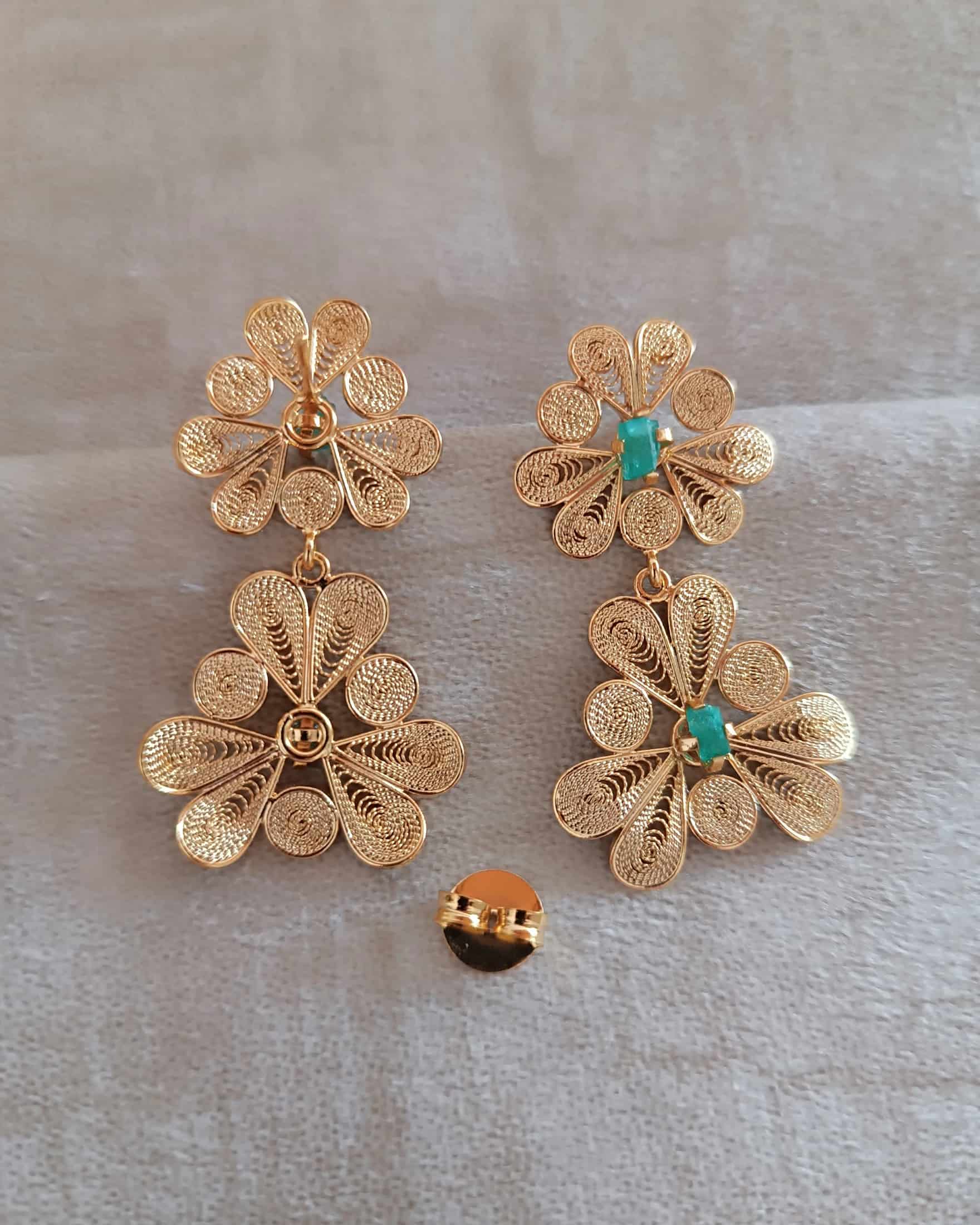 Aretes doble flor, Katya - miniatura 5