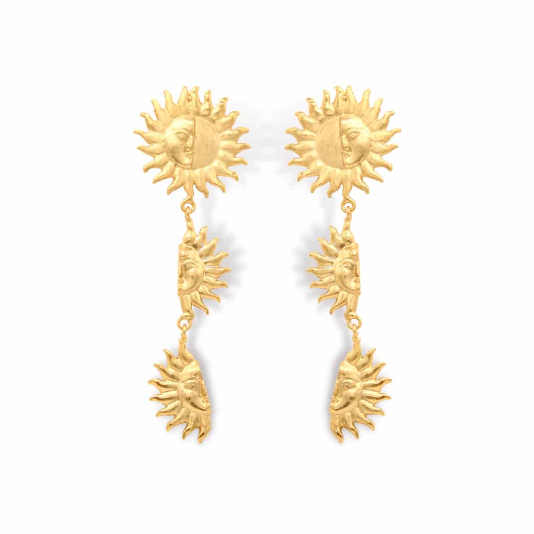 Aretes largos con soles - miniatura 2