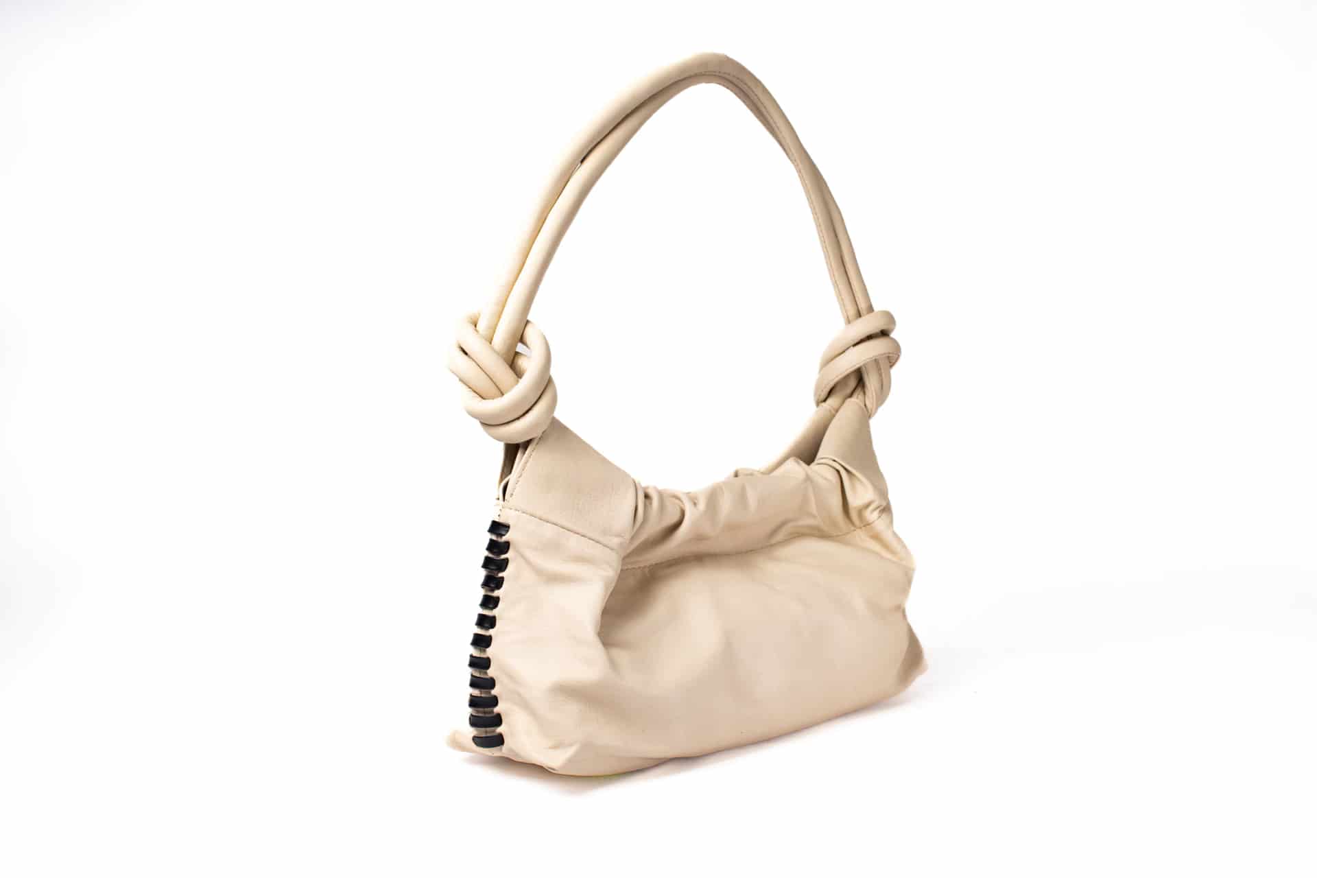 CHUNKIE baguette BAG - Vanilla x Black woven fabric - miniatura 2