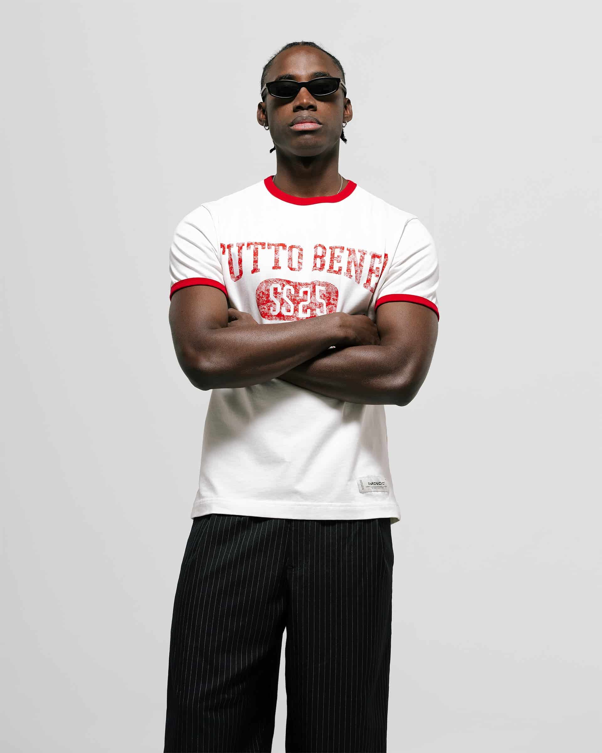 Camiseta Tutto Bene Ringer Fit - Blanco Hueso - miniatura 5