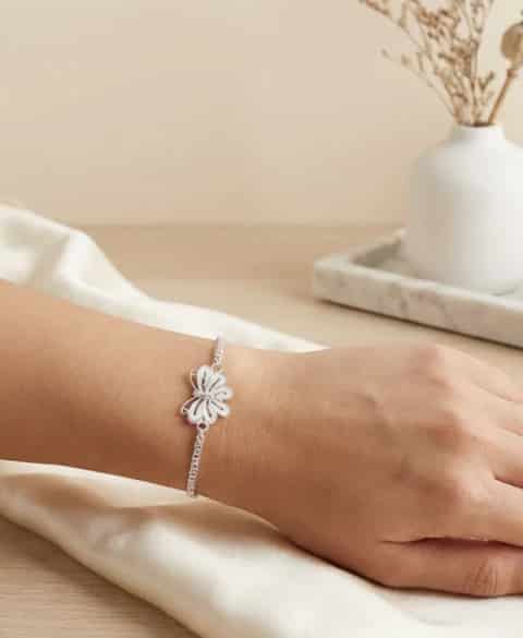 Pulsera Tejida rojo en filigrana cruz -Hilos del Alma - miniatura 1