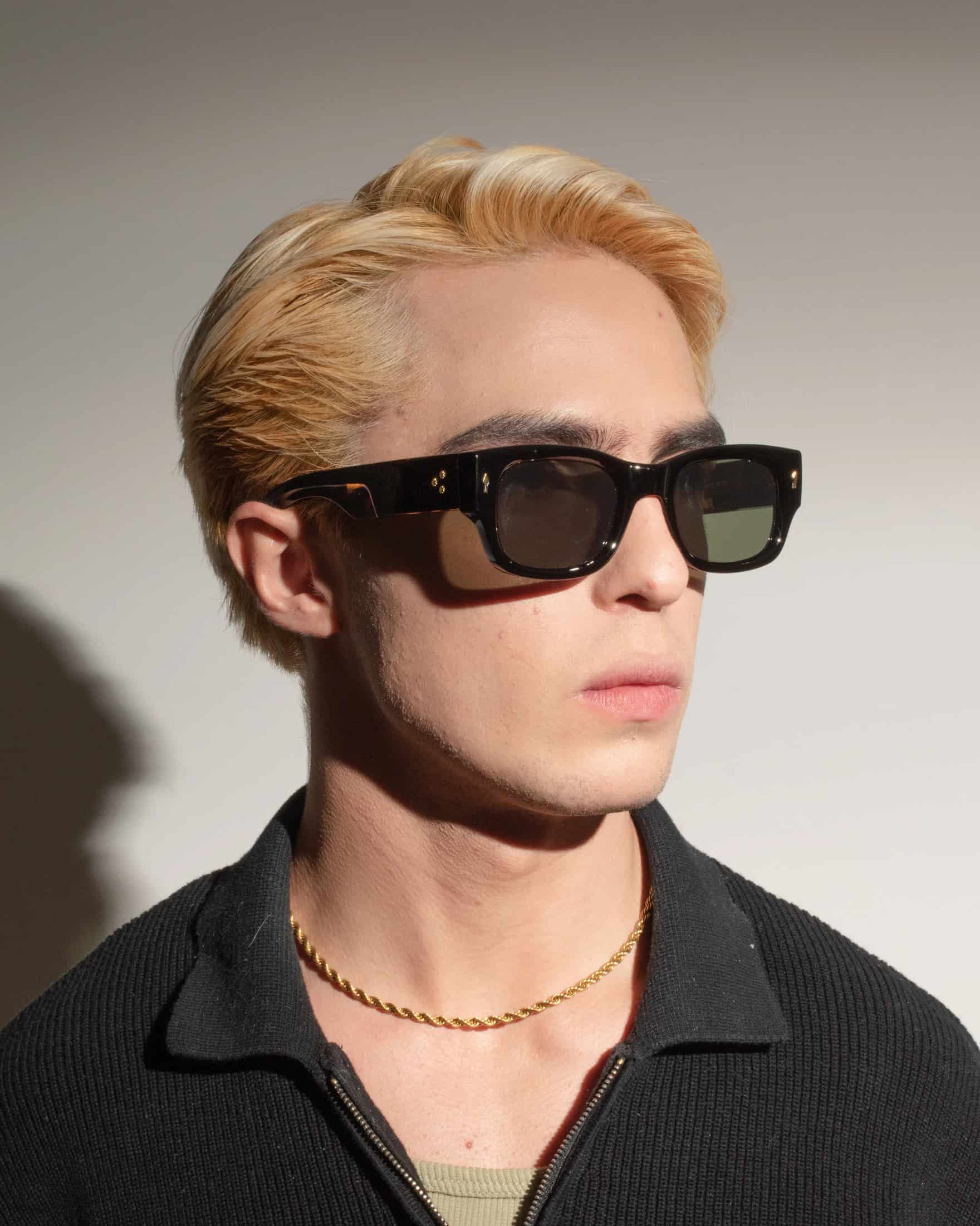 DENZEL SUNGLASSES - BLACK CAREY/GREEN - miniatura 3