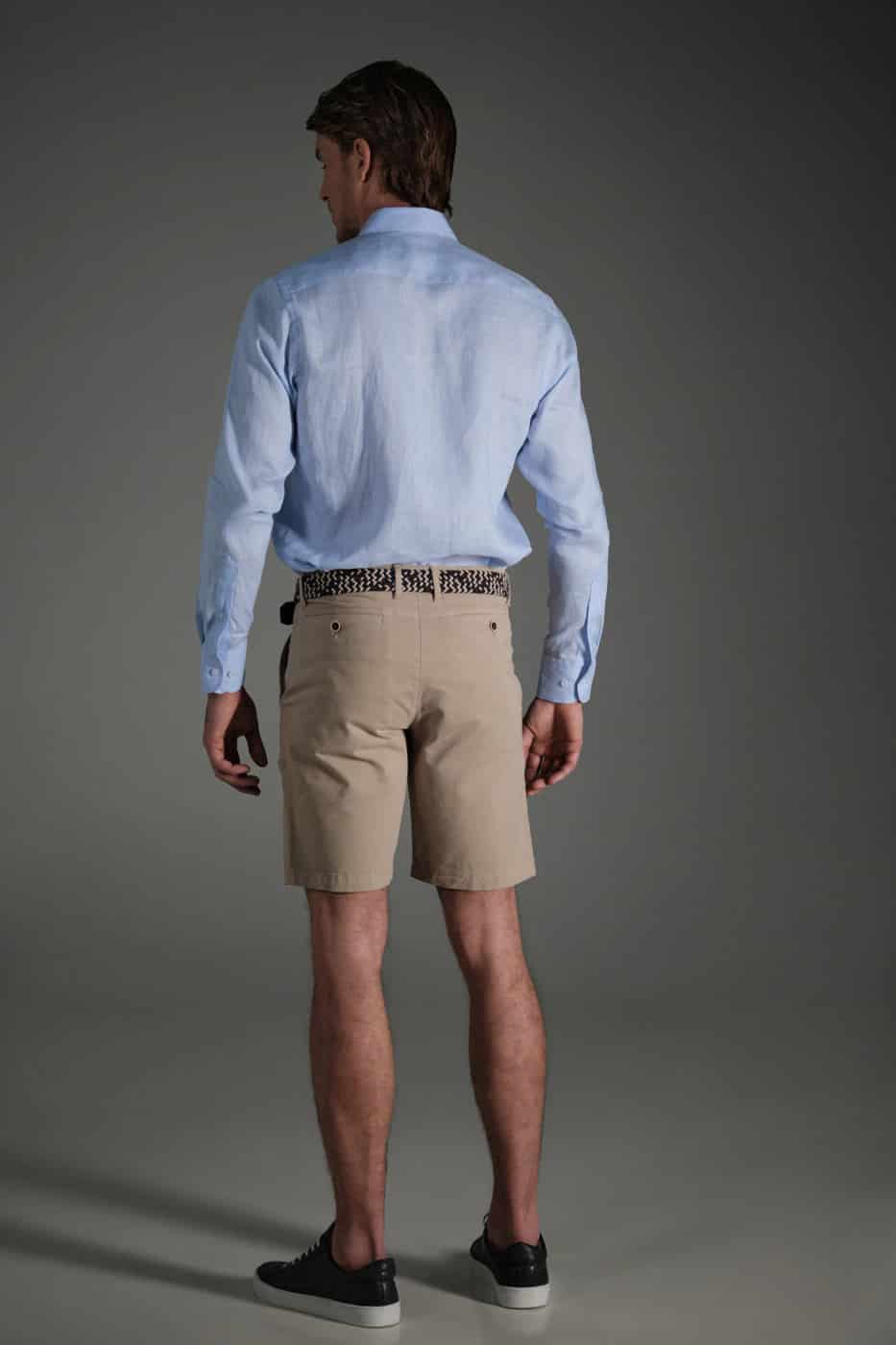 Bermuda Chino Slim Dril Beige Medio - miniatura 3