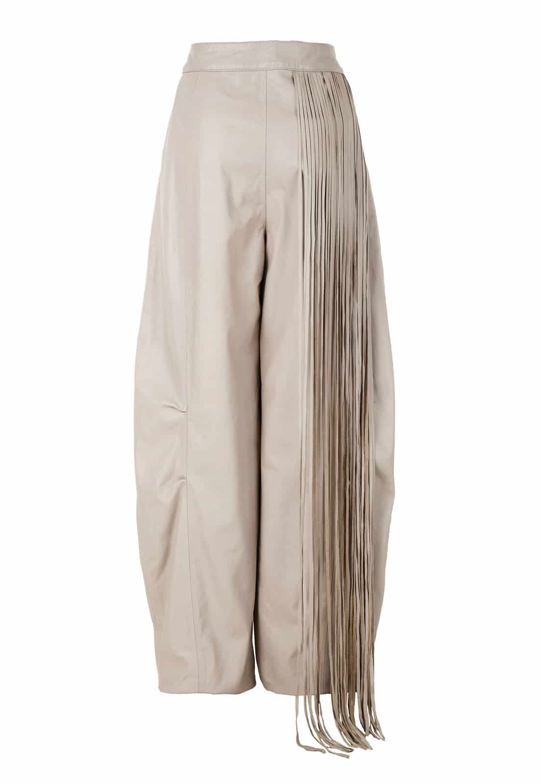 BAGGY LEATHER FRINGE TROUSERS - miniatura 3