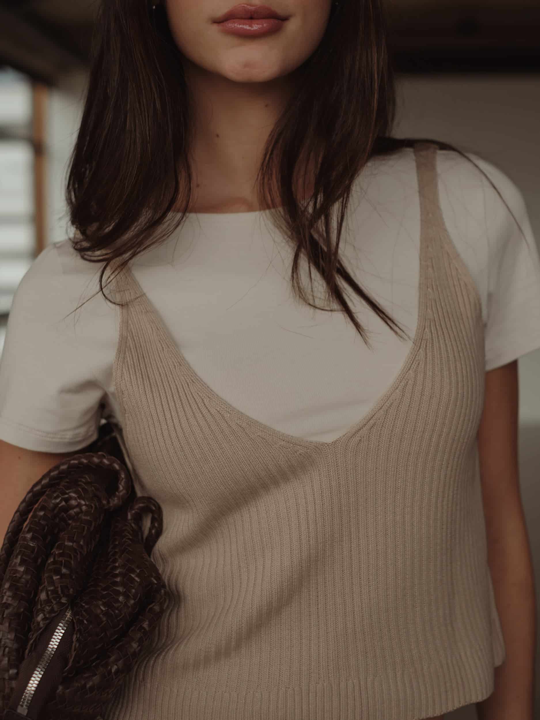BASIC KNIT TANK TOP - NATURAL - miniatura 6
