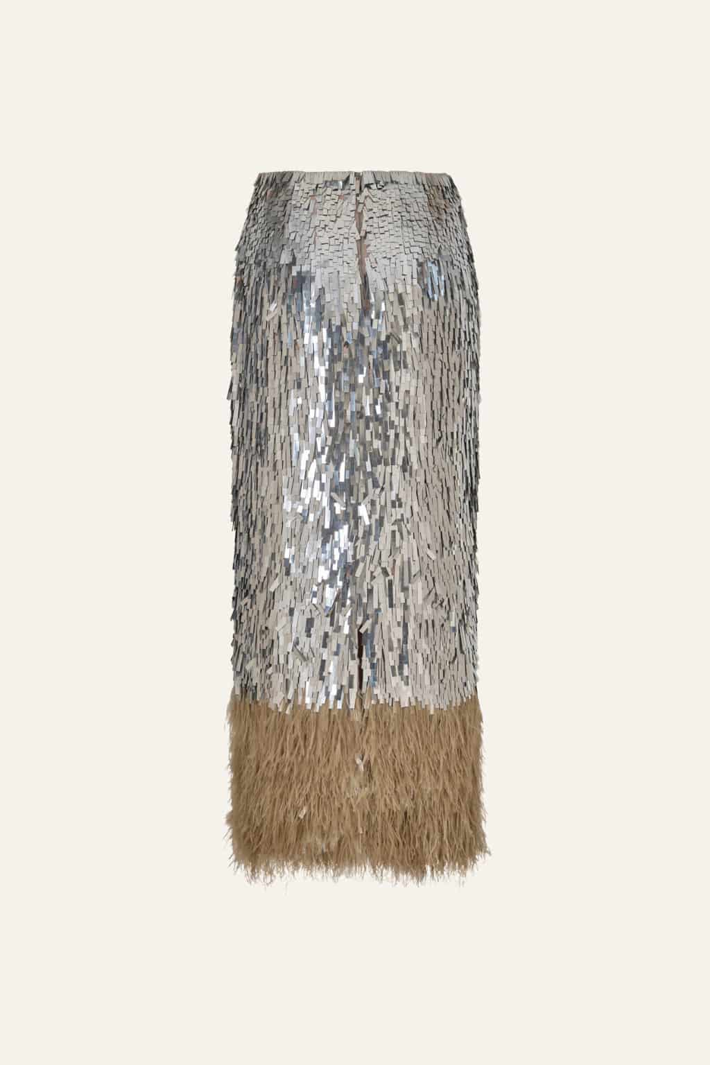 Visually Engaging Skirt in Silver - miniatura 2