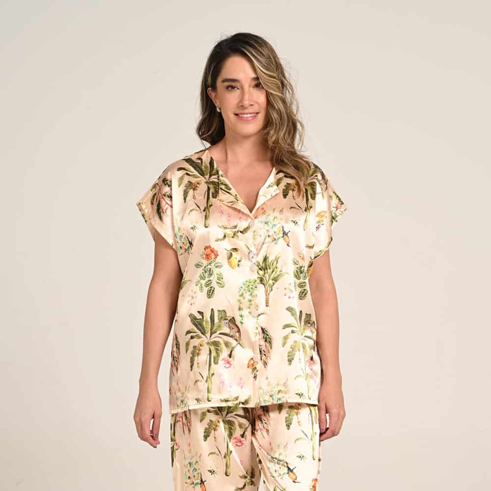 Camisa Manga Corta Silueta Suelta Estampado Amazonas - miniatura 1