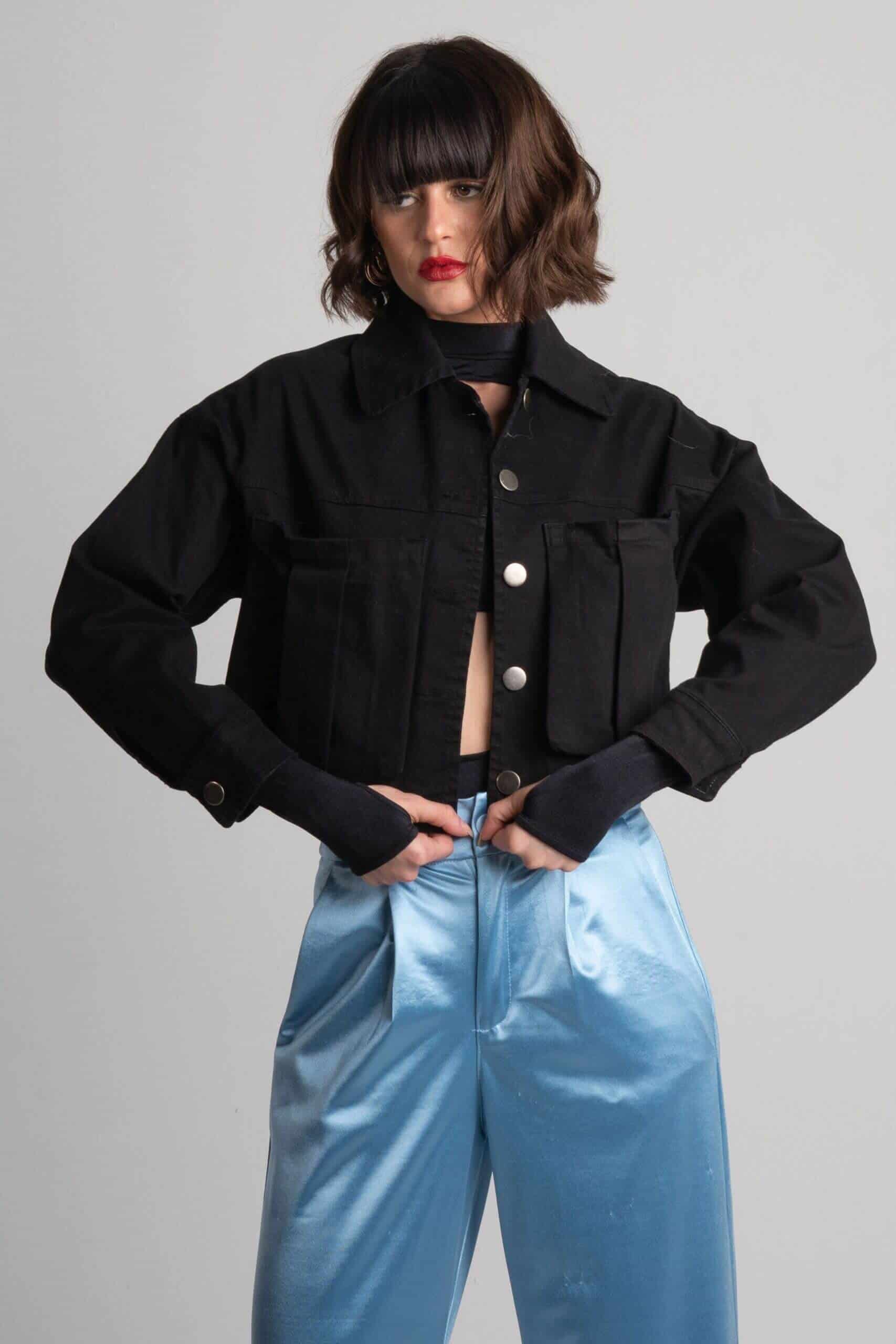 Chaqueta Cortés Denim Negra - miniatura 2