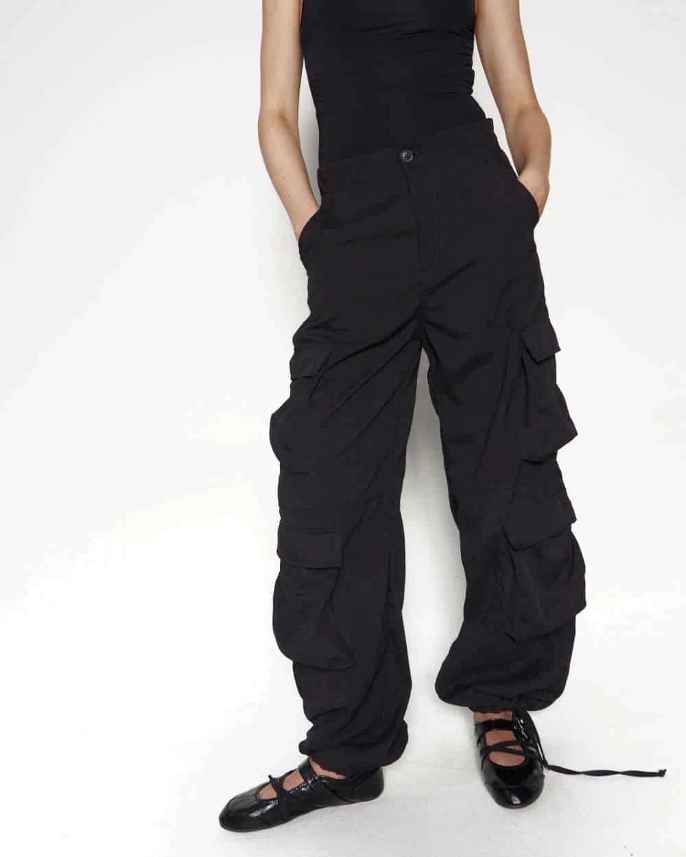 BLACK PARACHUTE PANTS - miniatura 3