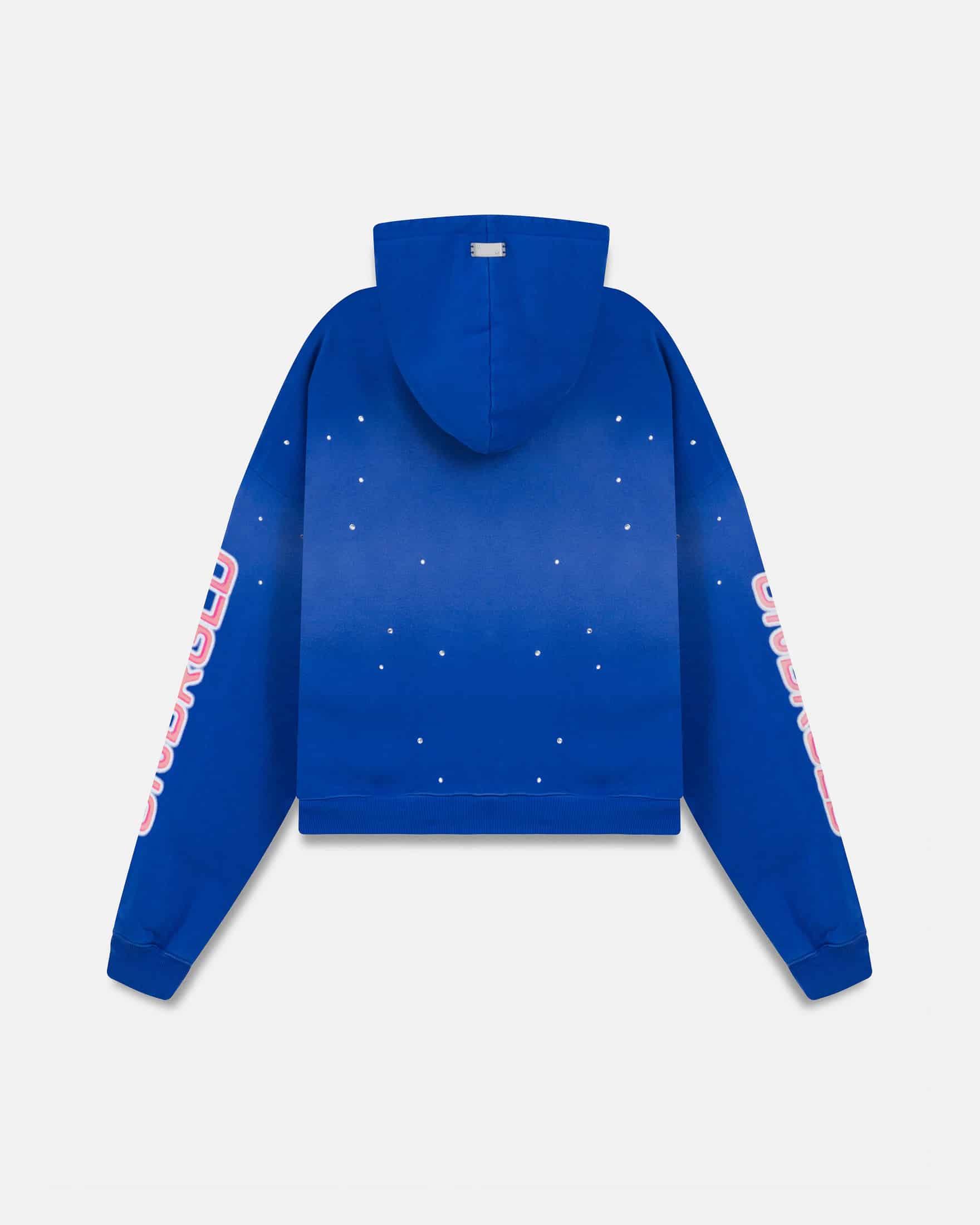 W Act 1 Neon Zip Up Boxy Fit Hoodie Electric Blue - miniatura 3